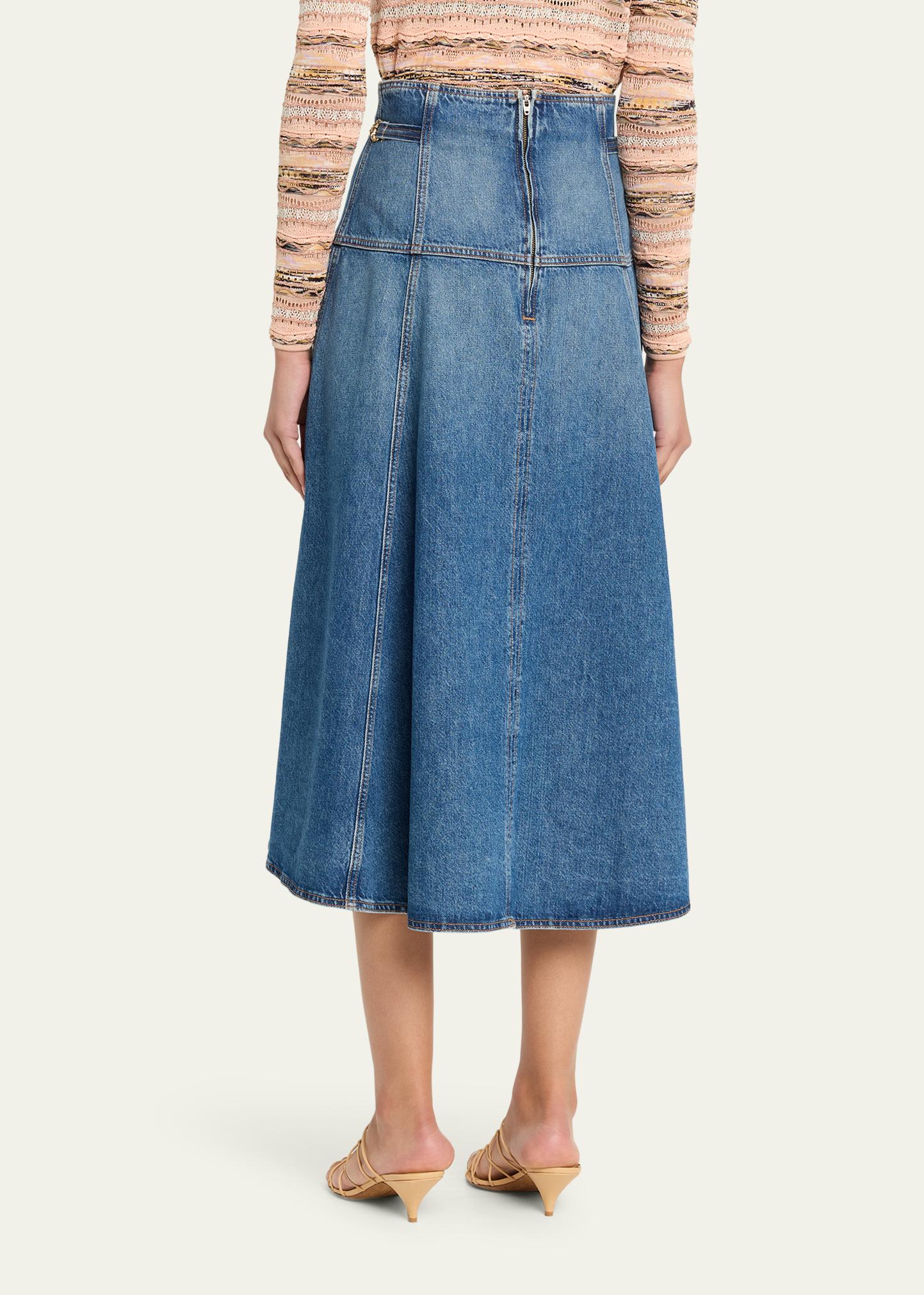 Ulla Johnson Brigette Denim Midi Skirt - Bergdorf Goodman
