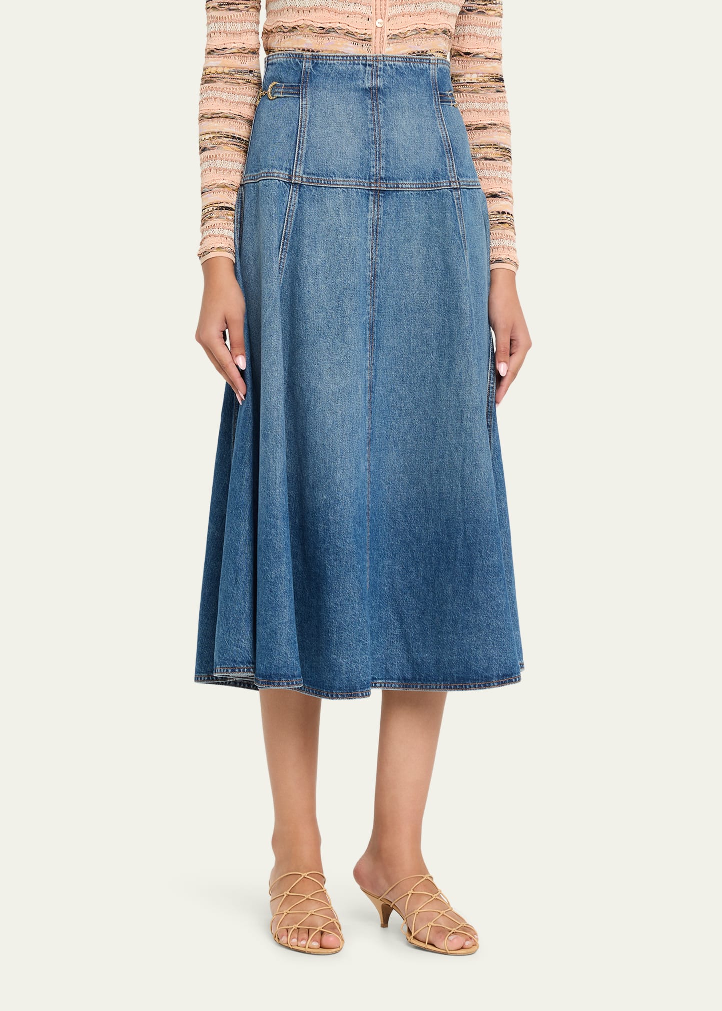 Ulla Johnson Brigette Denim Midi Skirt - Bergdorf Goodman