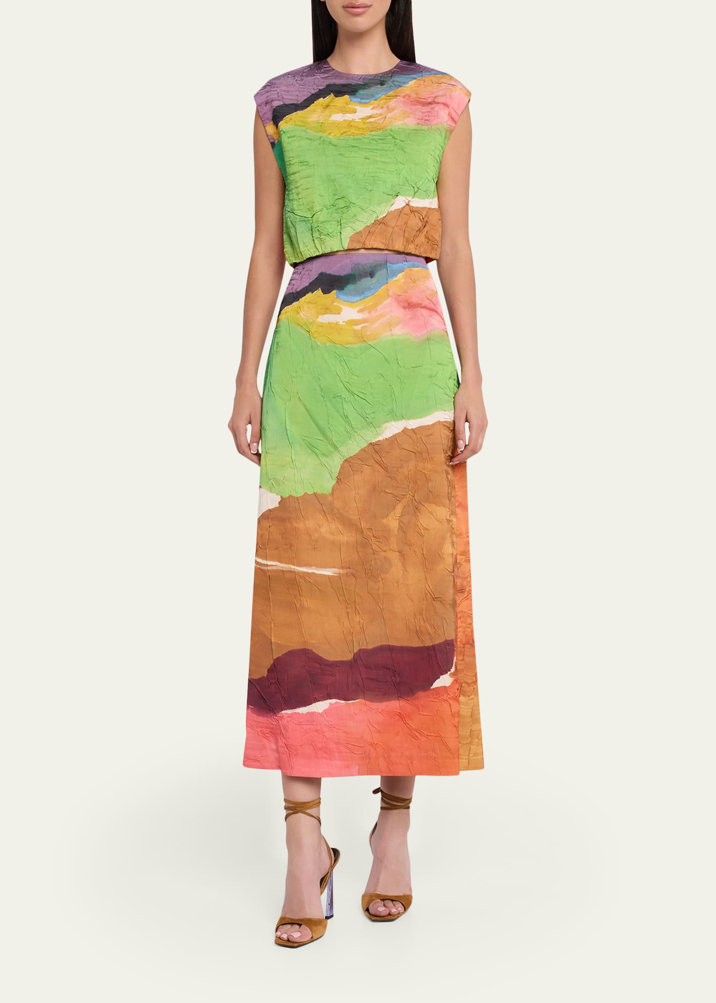 Ulla Johnson x Helen Frankenthaler Inez Satin Pencil Skirt