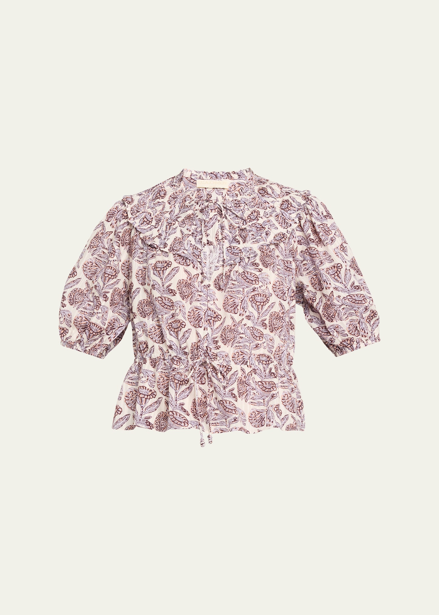 Ulla Johnson Elvie Printed Short-Sleeve Blouse - Bergdorf Goodman