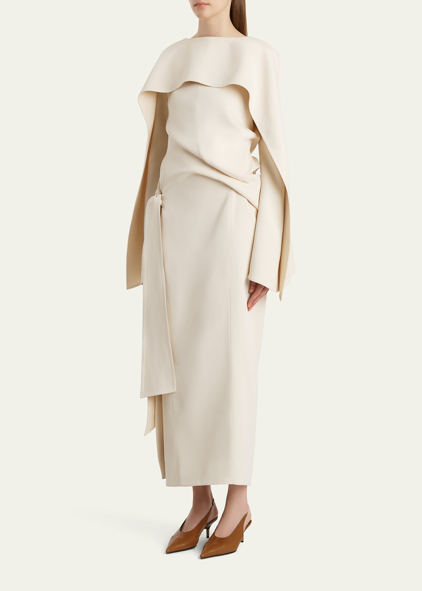 khaite the leibel long-sleeve dress KHAITE Leibel Maxi Dress in White
