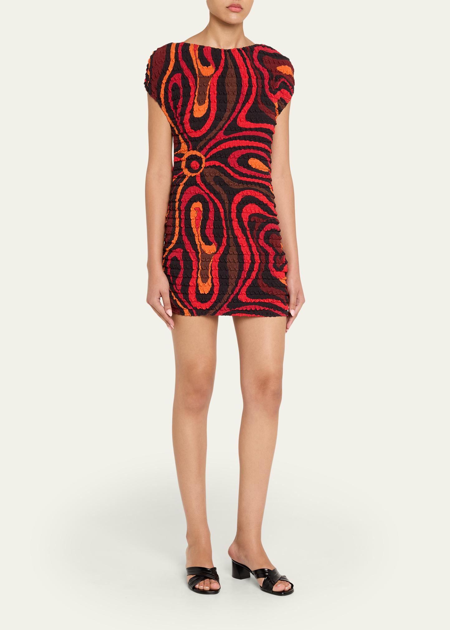 PUCCI Marmo ミニドレス 幾何学模様 ワンピース ブラックマルチカラー Pucci Marmo Print Shibori Mini Dress - Bergdorf Goodman