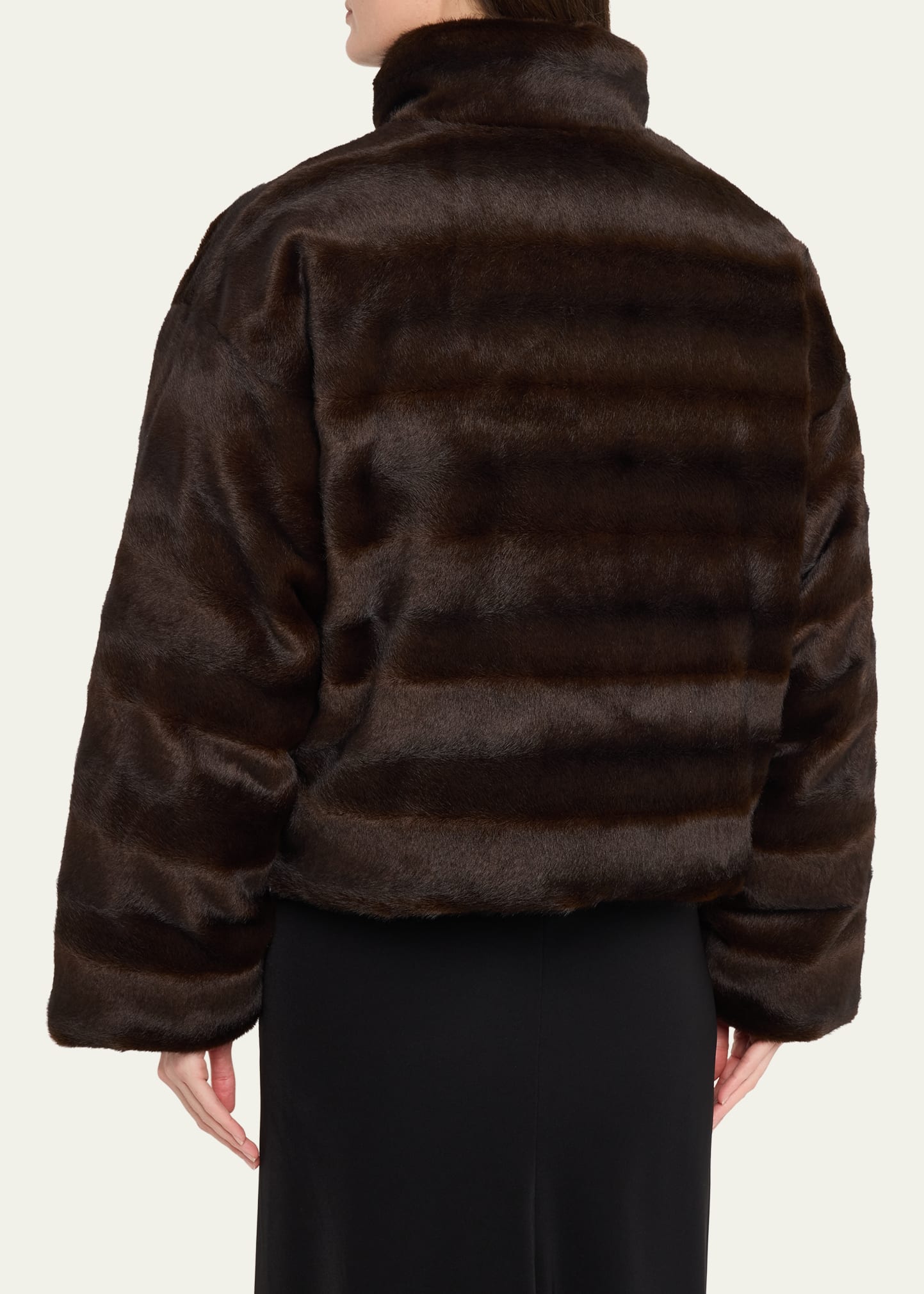 Balenciaga Faux Fur Reversible Nylon Puffer Jacket - Bergdorf Goodman