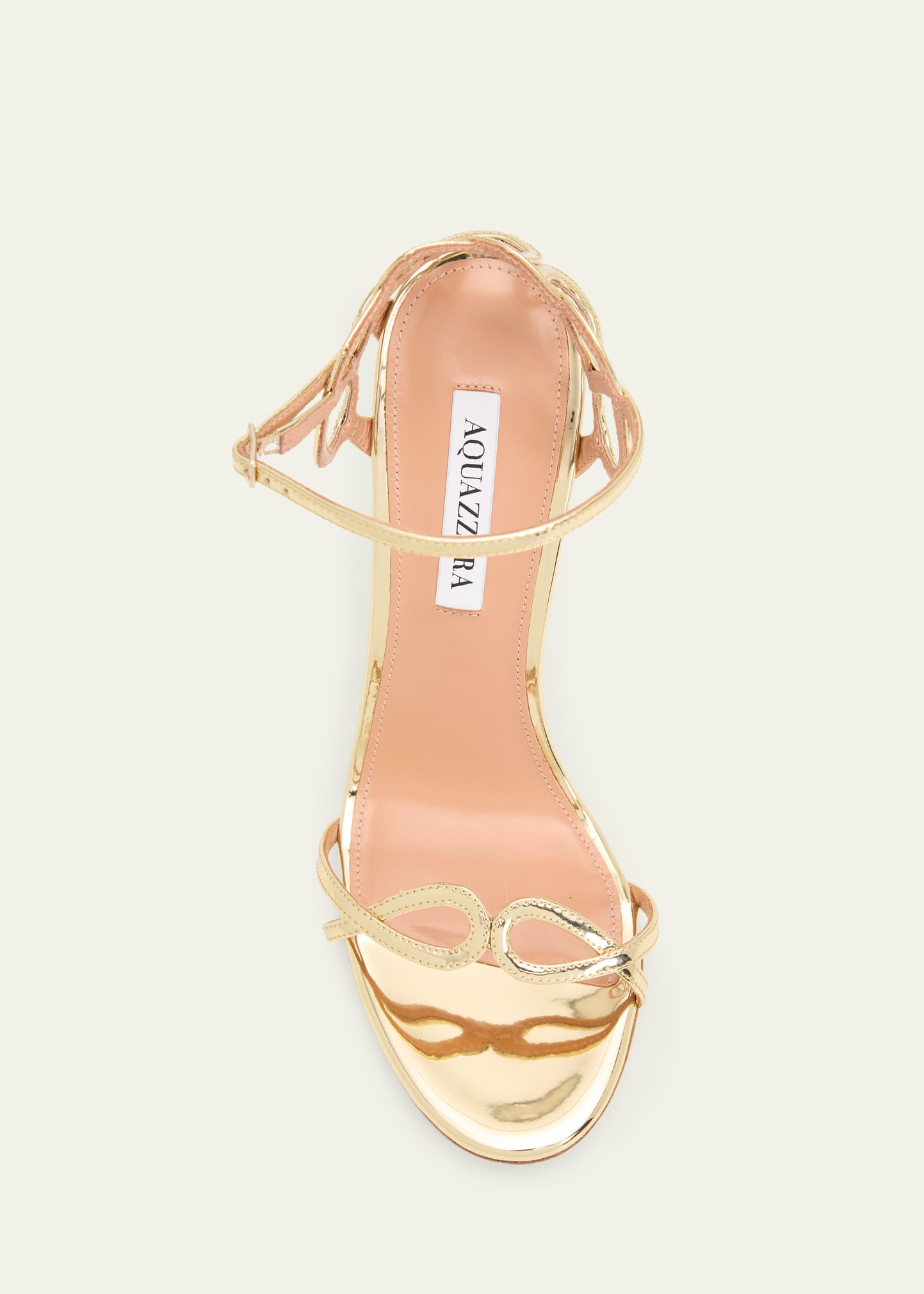 Aquazzura 105mm Hula Metallic Leather Sandals - Bergdorf Goodman