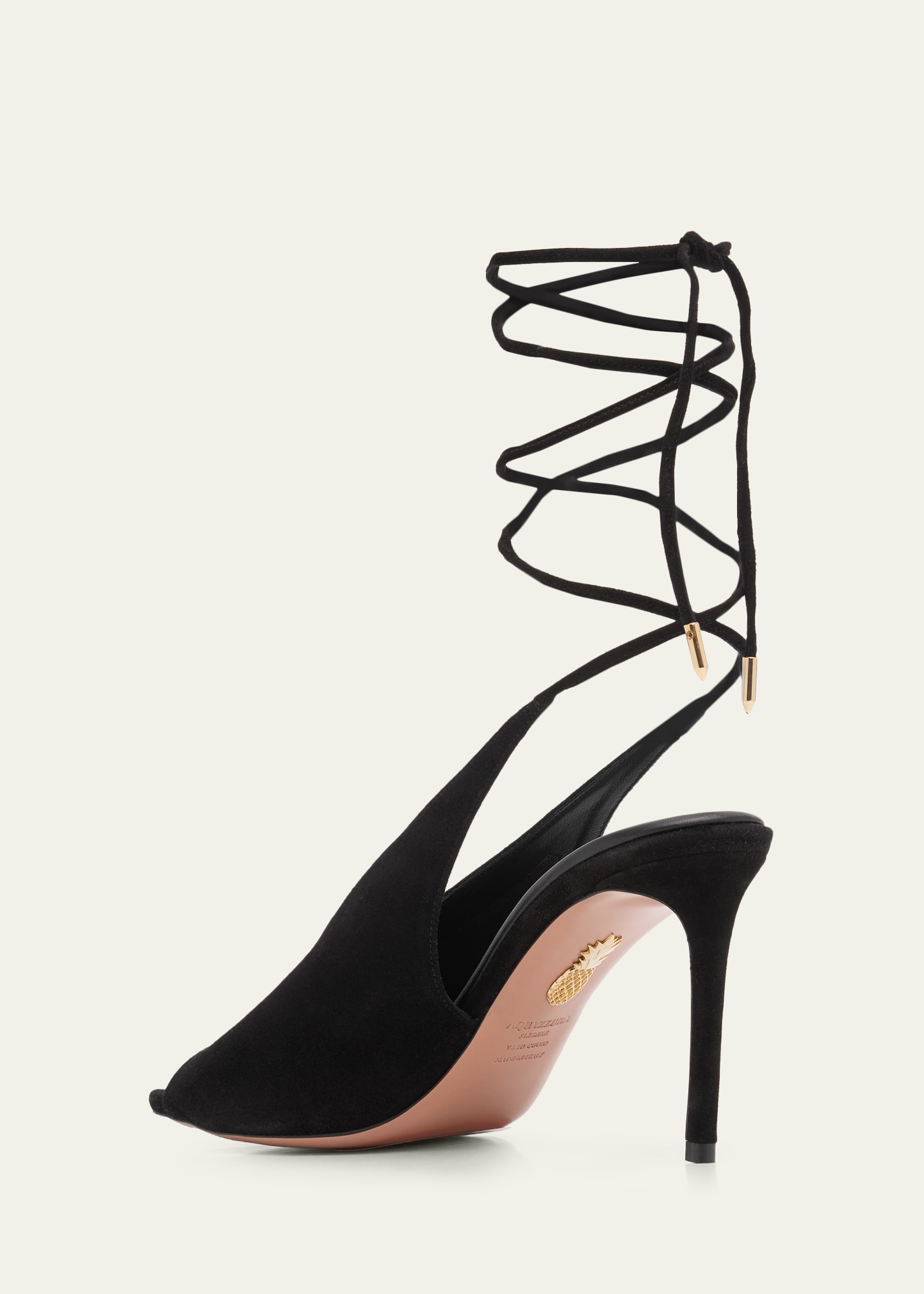 Aquazzura 85mm Lisa Suede Lace-Up Sandals - Bergdorf Goodman