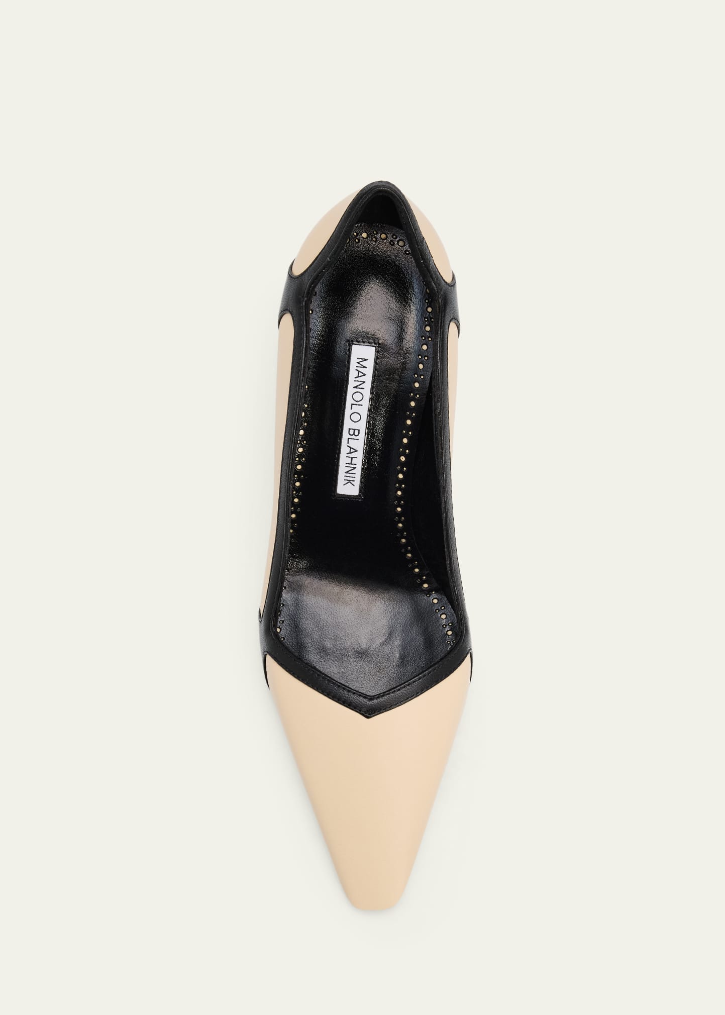 MANOLO BLAHNIK レオパード パンプス 37 Manolo Blahnik Ruvian 70mm Two-Tone Leather Pumps - Bergdorf Goodman