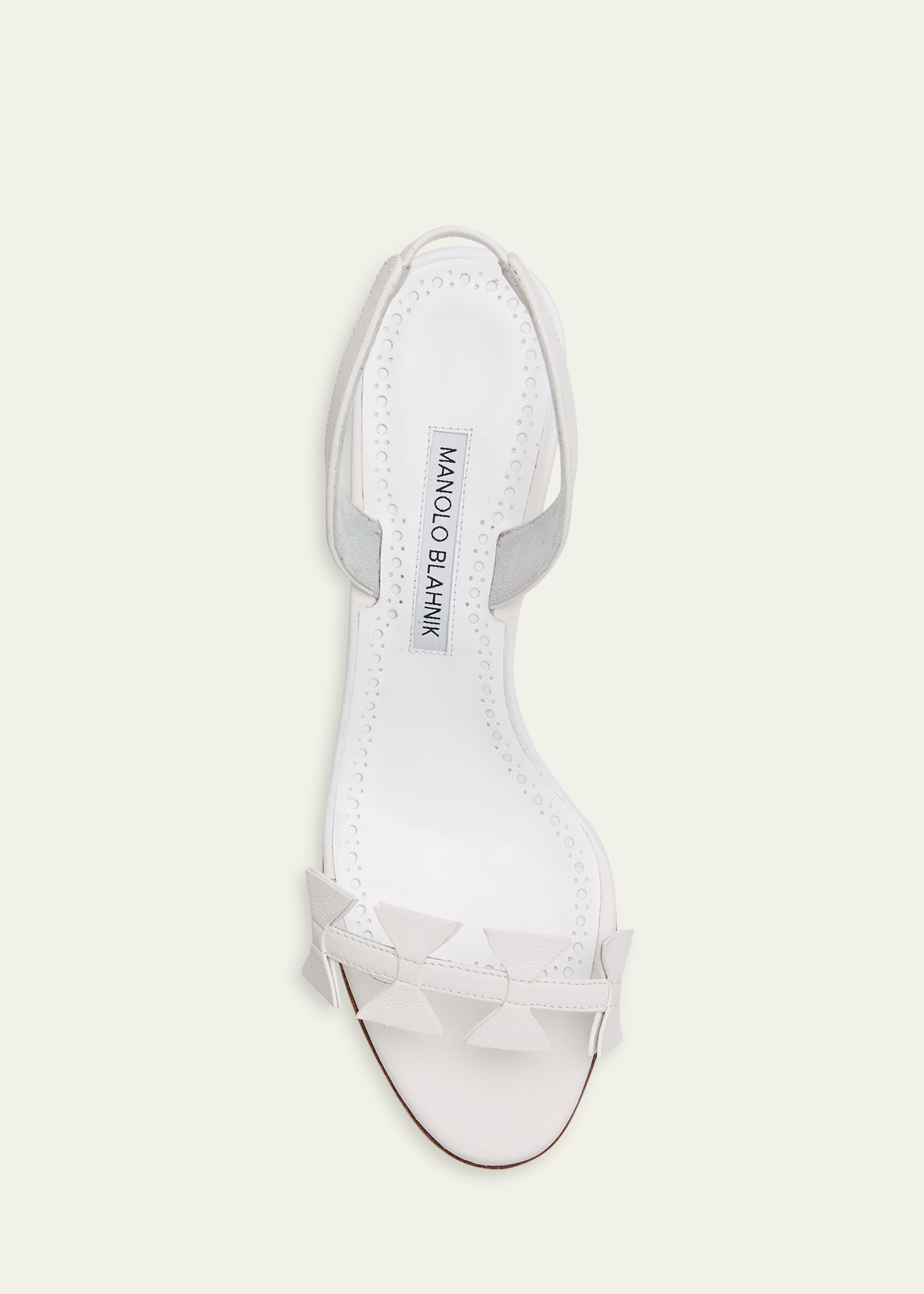 Manolo Blahnik 70mm Cigaura Bow Leather Sandals - Bergdorf Goodman