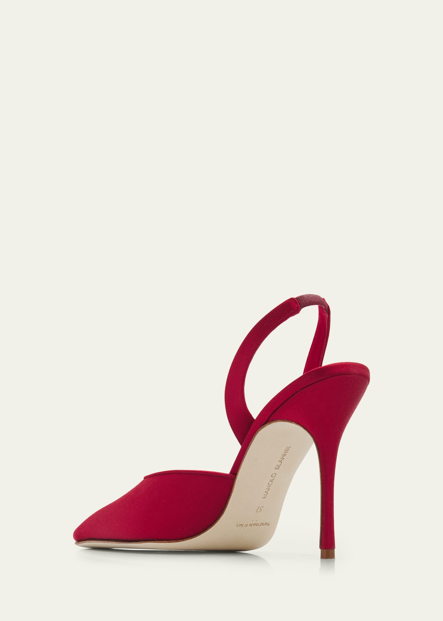 Manolo Blahnik 105mm Borelapla Satin Slingback Pumps - Bergdorf