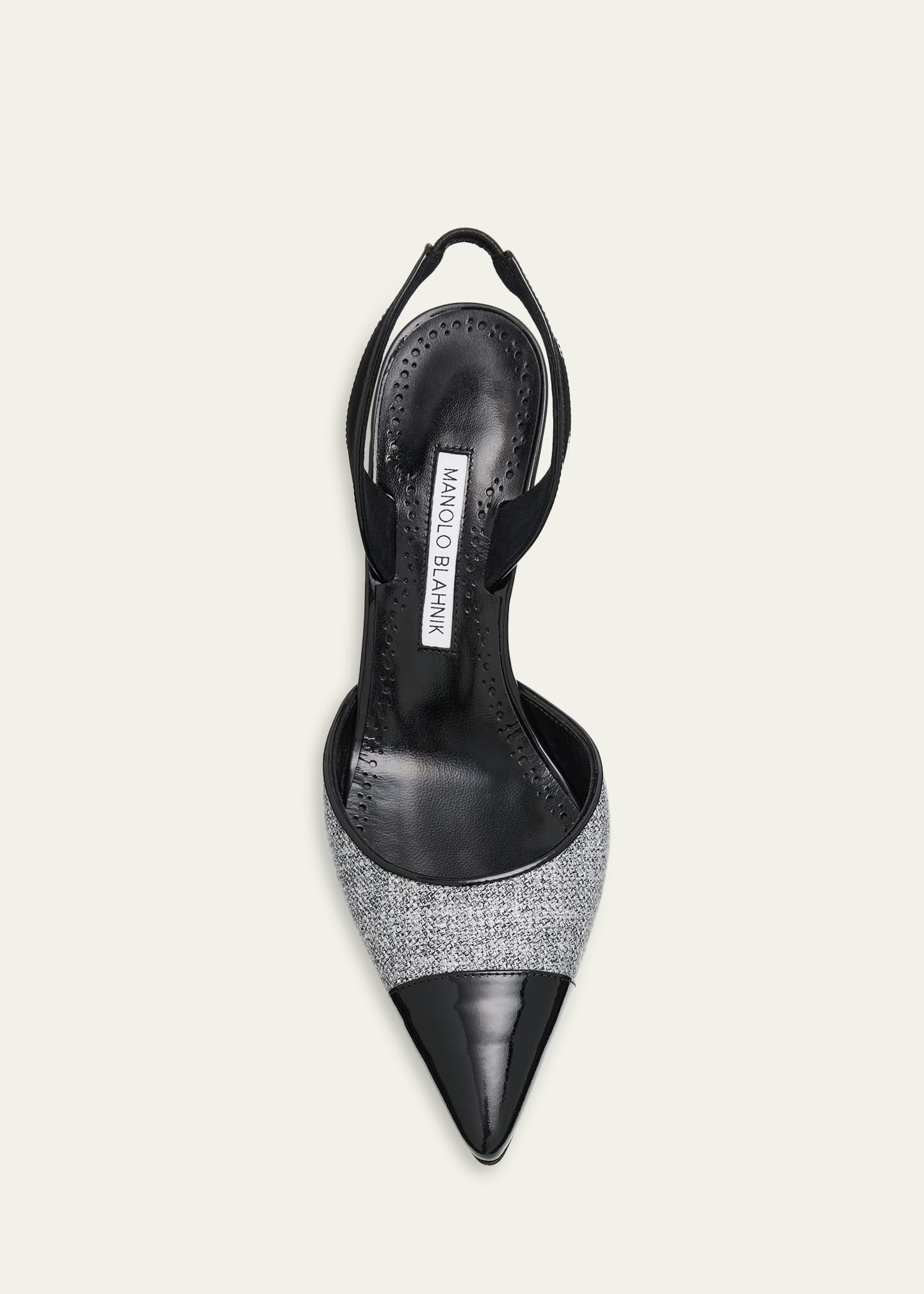 Manolo Blahnik 70mm Capsli Linen Slingback Pumps - Bergdorf Goodman