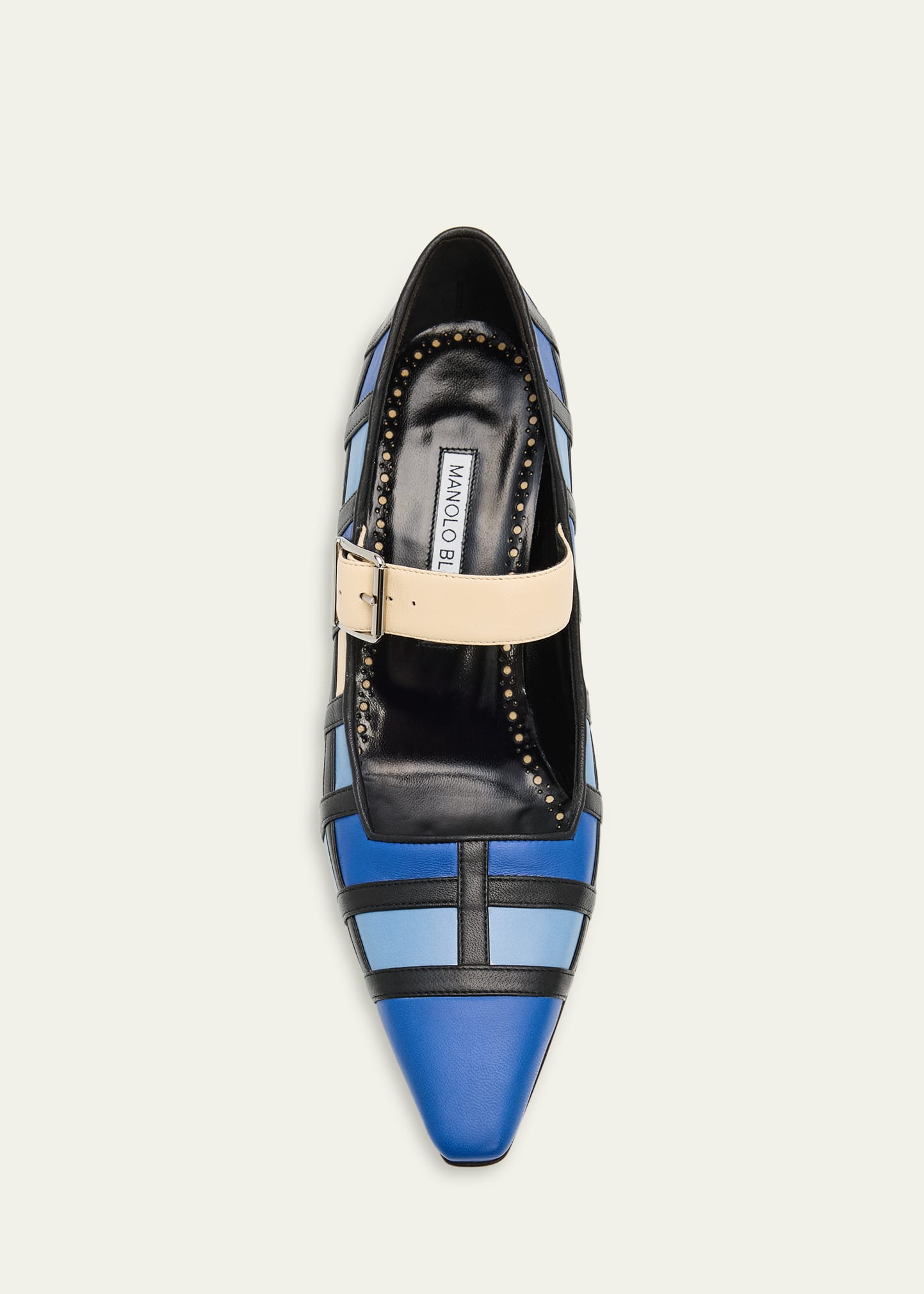 Manolo Blahnik 70mm Cucayahi Patchwork Leather Mary Jane Pumps