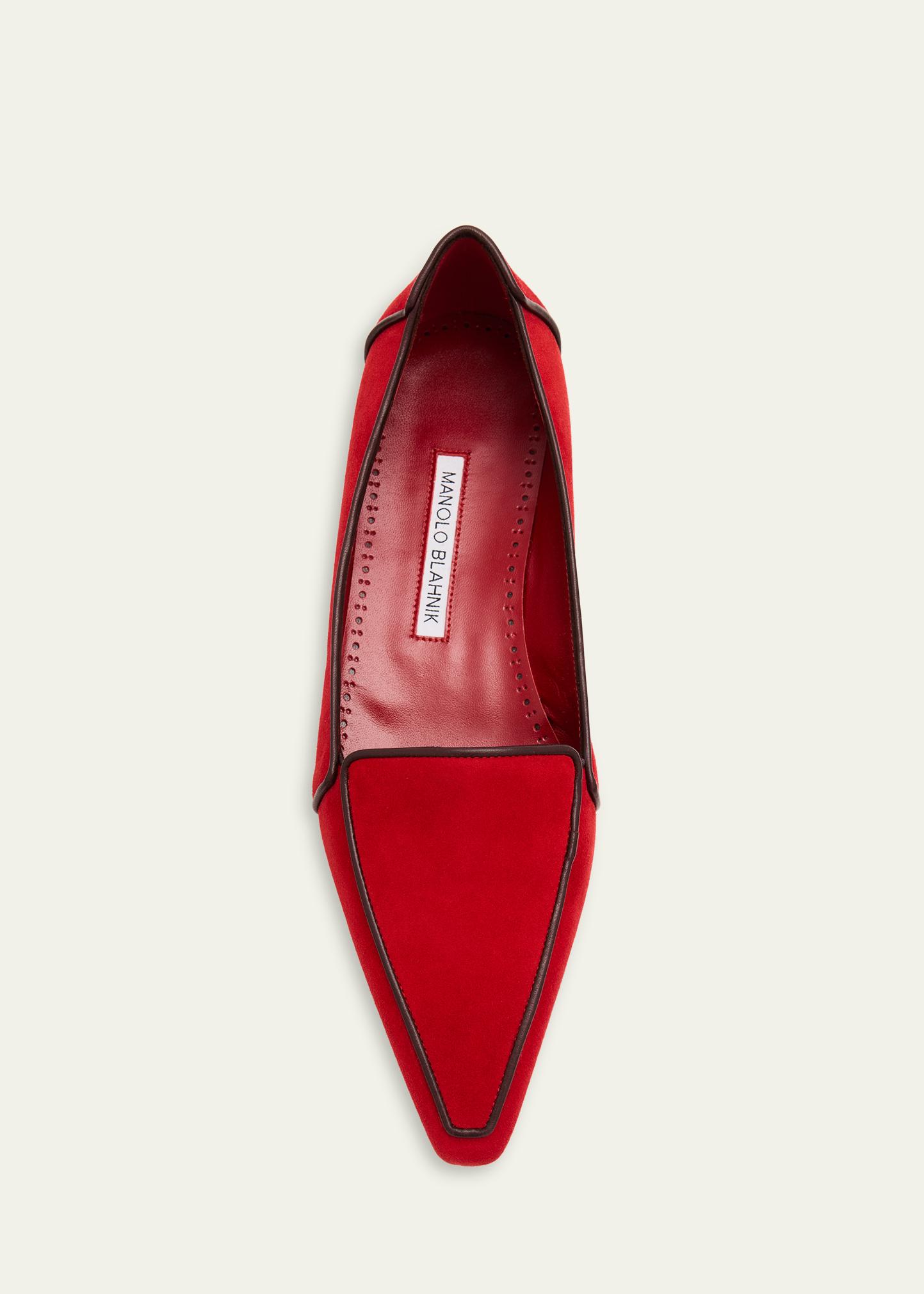 Manolo Blahnik Red Suede Penny Loafers PLYMOUTH | Men main image 3