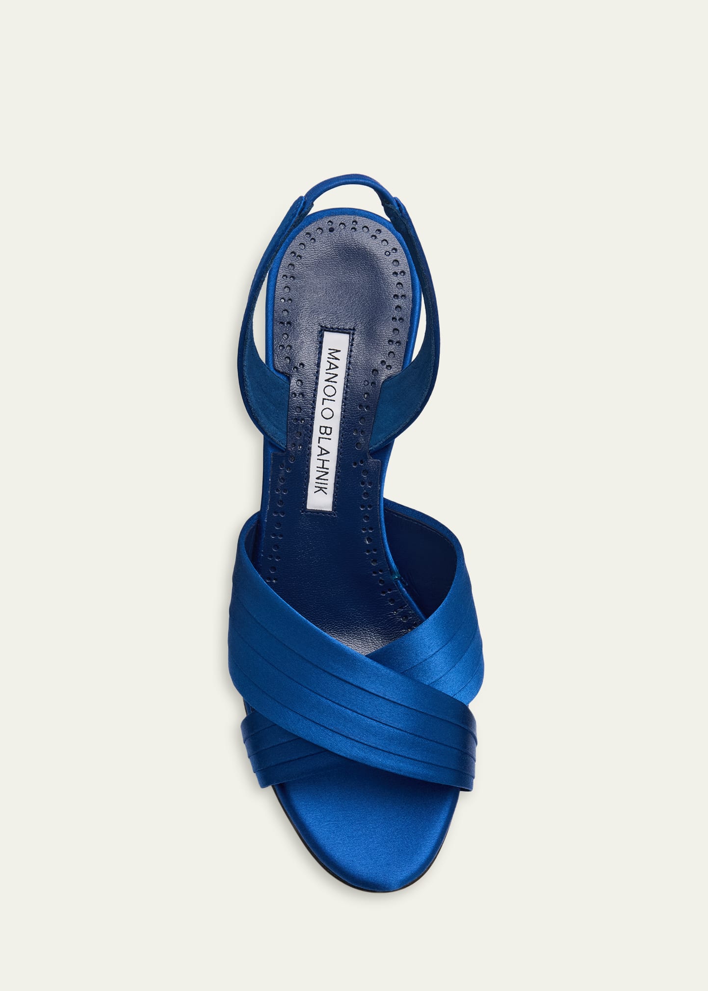 Manolo Blahnik 90mm Vierasan Pleated Satin Sandals - Bergdorf Goodman