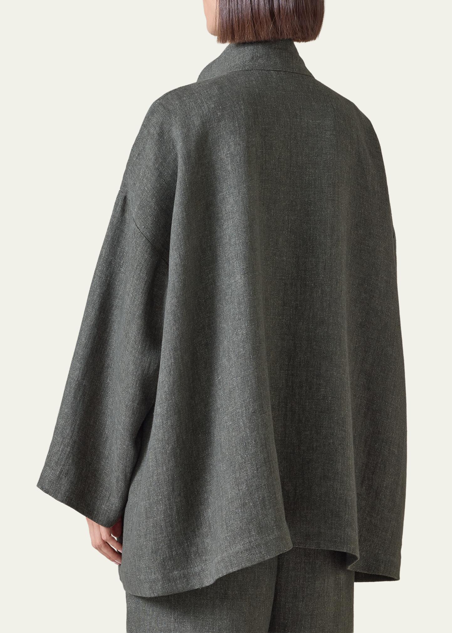 Eskandar Heavyweight Delave Linen Angle-To-Front Double Stand