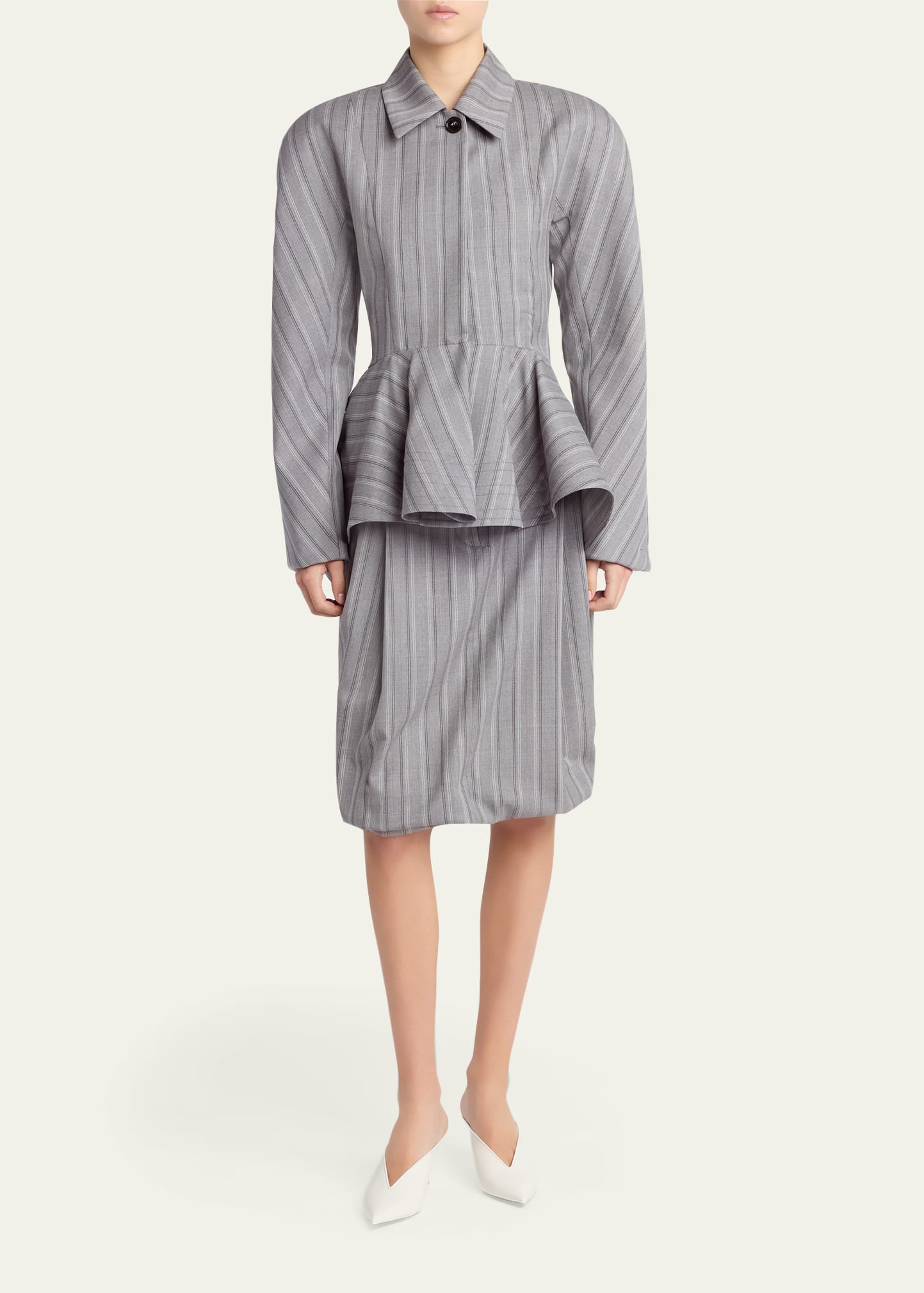 Stella McCartney Striped Tailored Peplum Jacket - Bergdorf Goodman