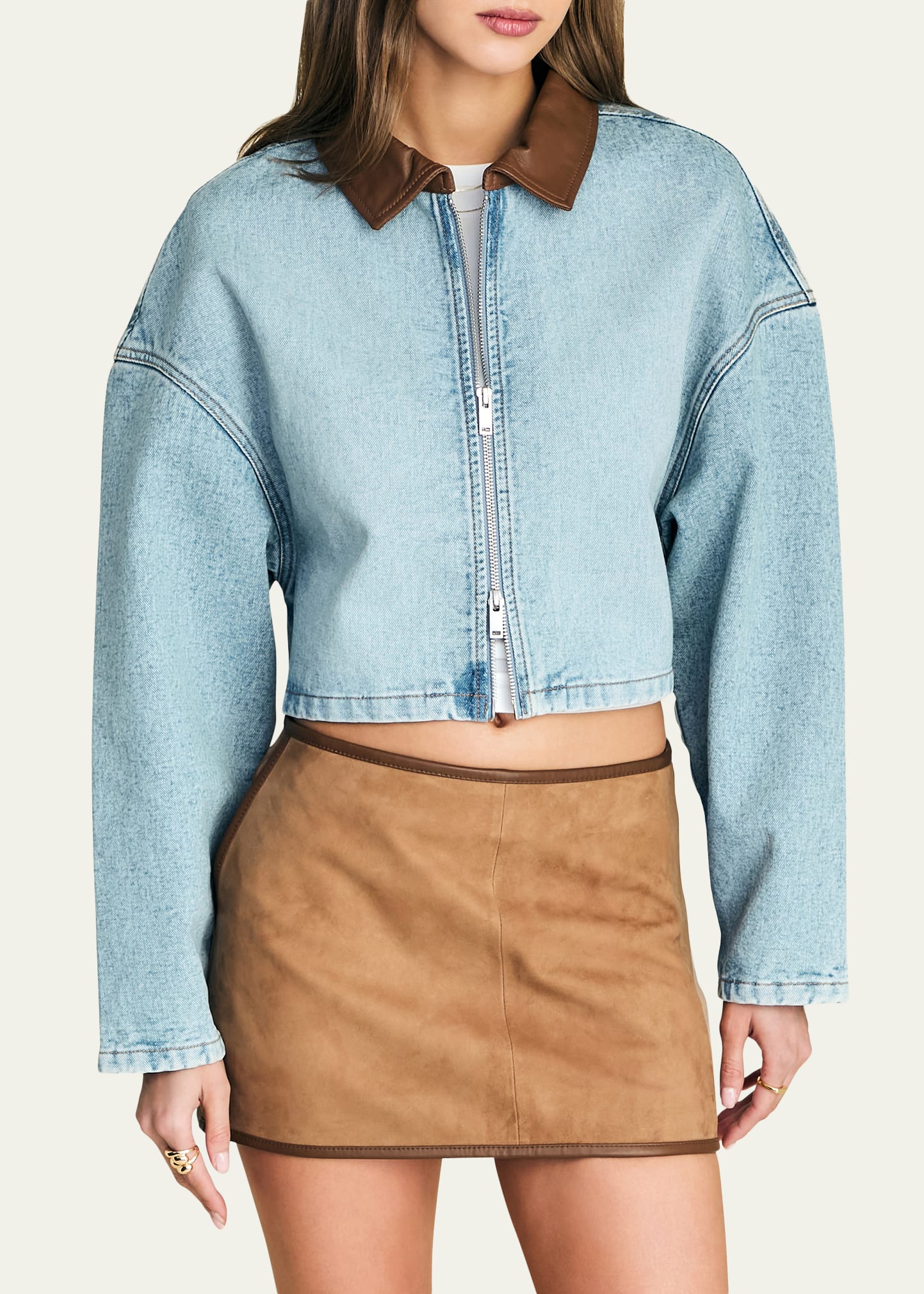 SEROYA Coop Cropped Denim Jacket - Bergdorf Goodman