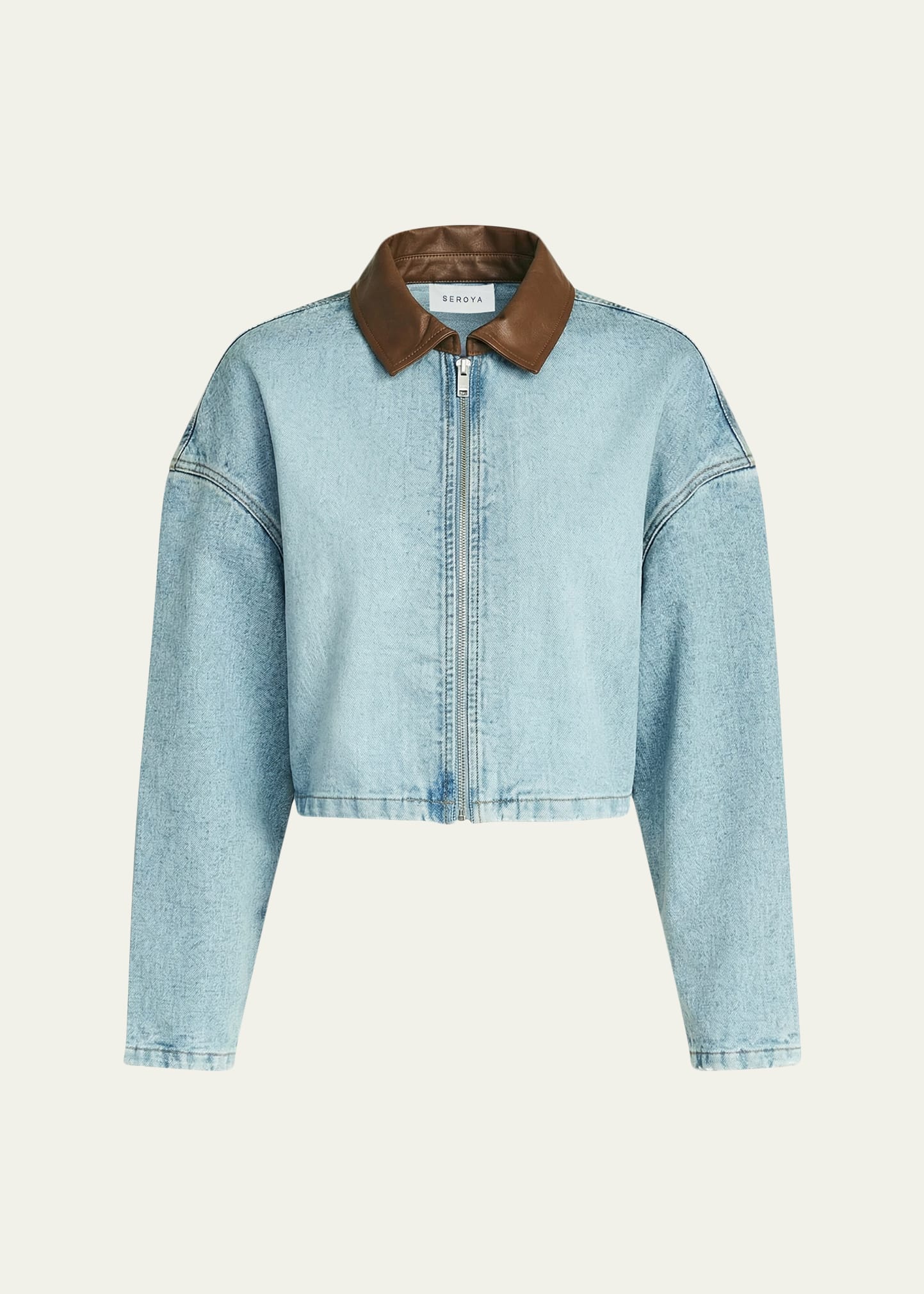 SEROYA Coop Cropped Denim Jacket - Bergdorf Goodman