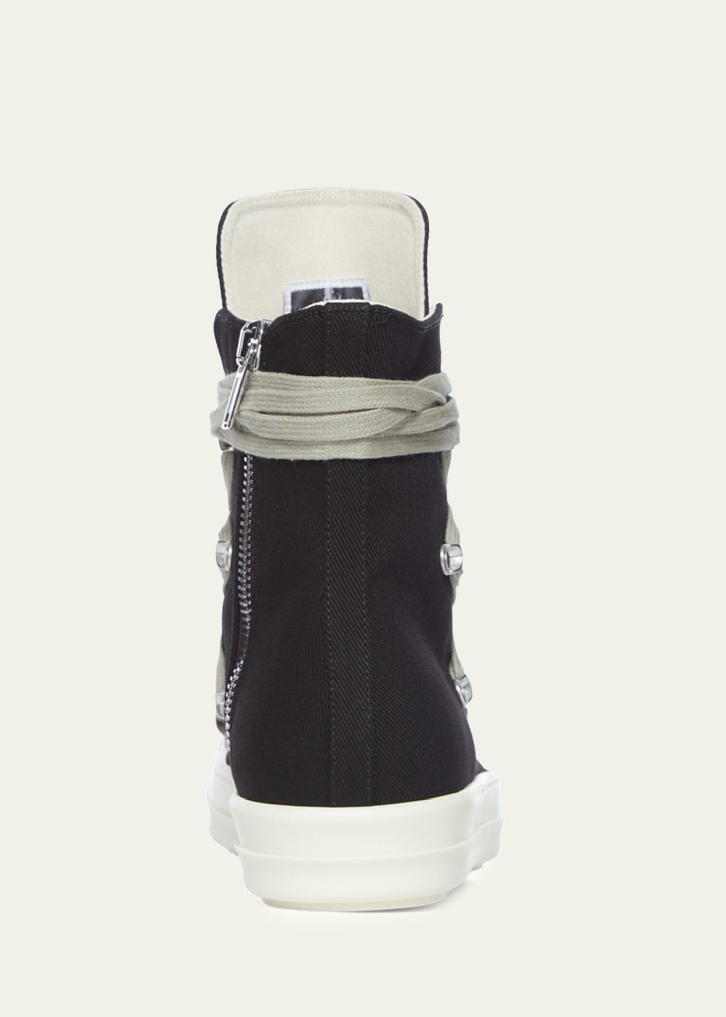 DRKSHDW RICK OWENS Men's Megalace Canvas High-Top Sneakers