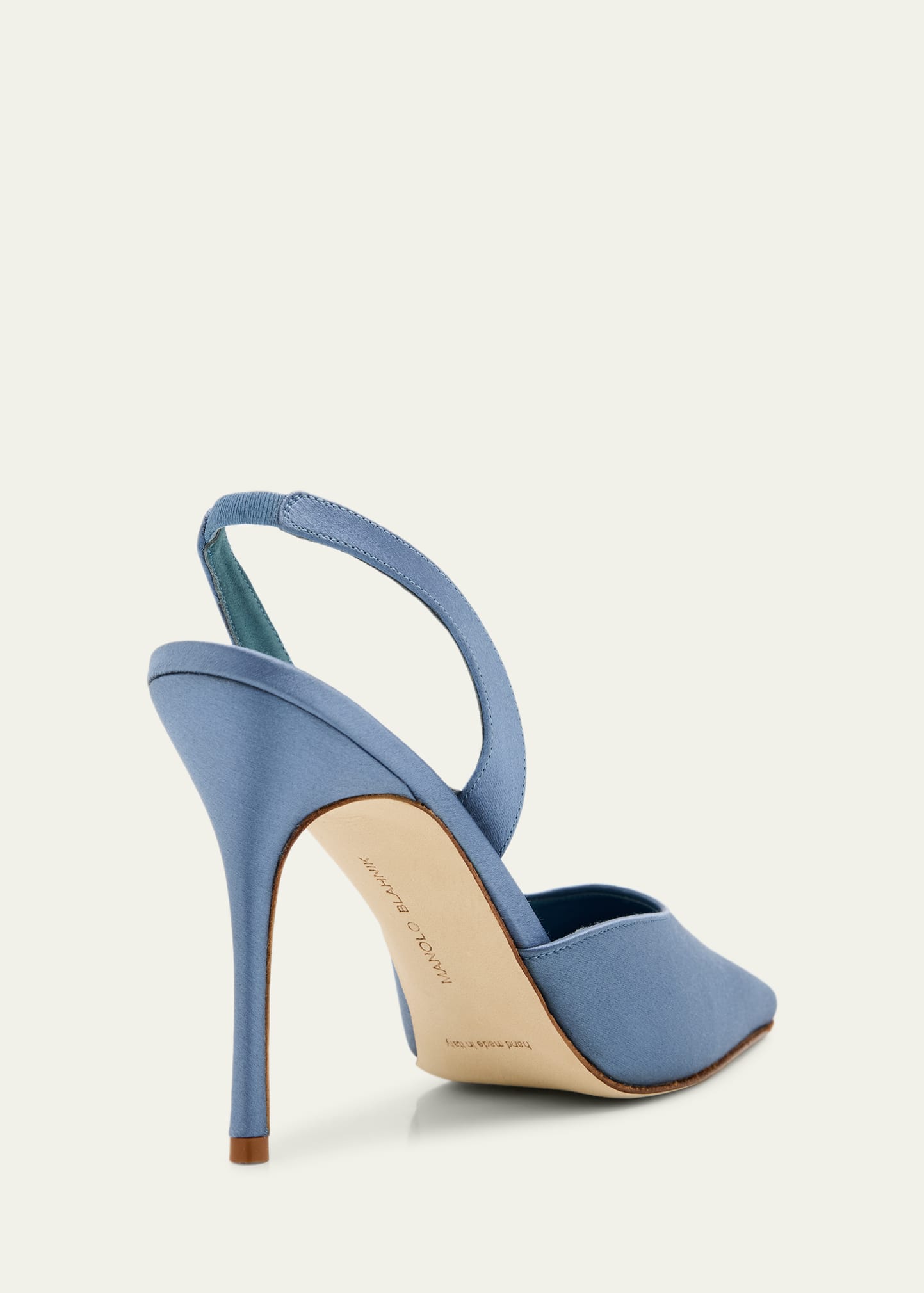 Manolo Blahnik 105mm Borelapla Satin Slingback Pumps - Bergdorf