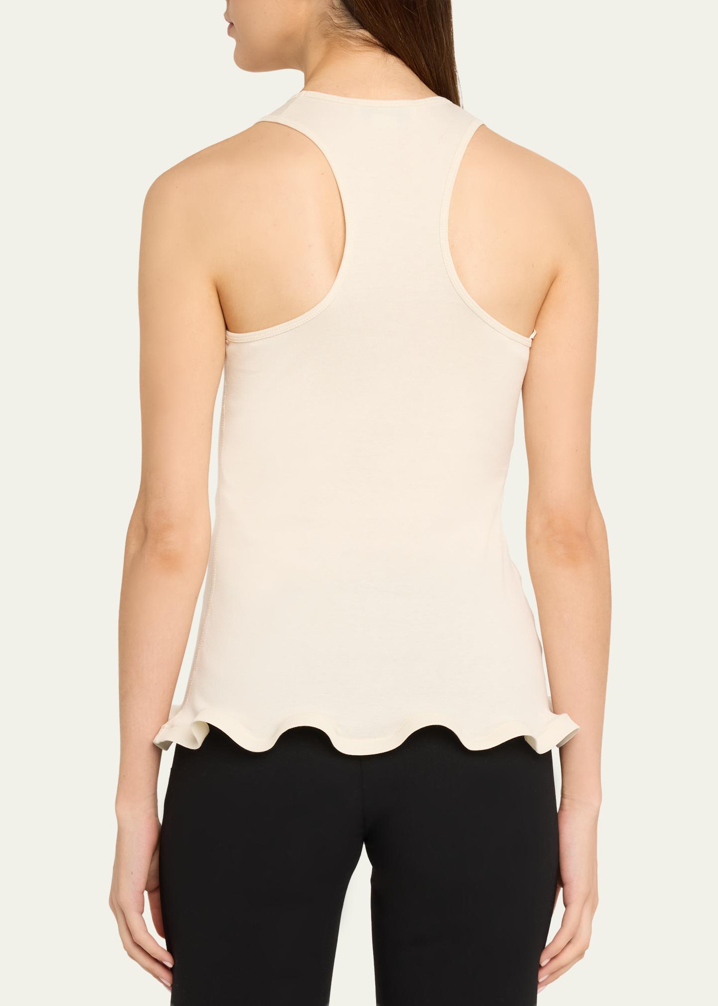 Stella McCartney Frilled Hem Rib Tank Top - Bergdorf Goodman