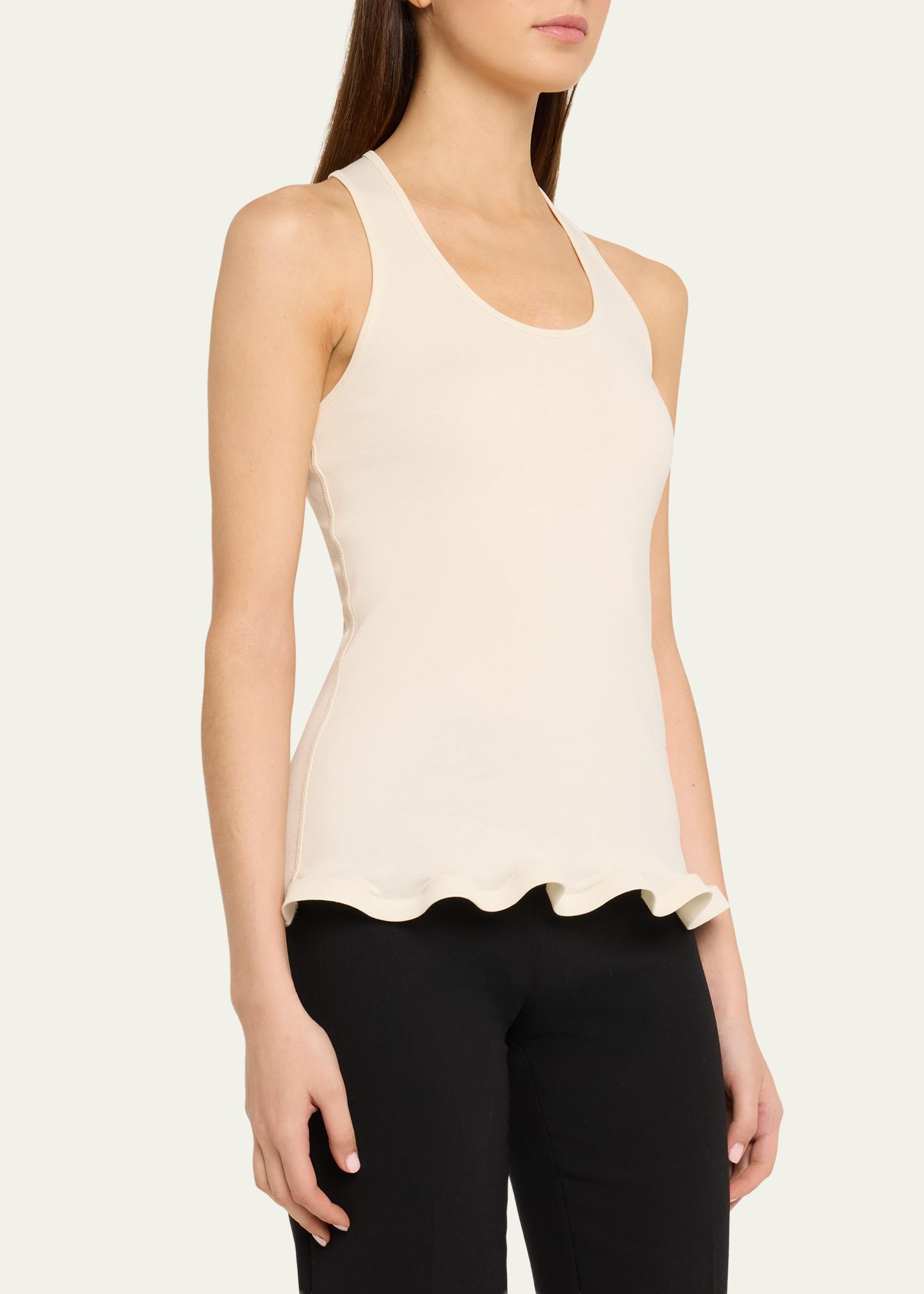 Stella McCartney Frilled Hem Rib Tank Top - Bergdorf Goodman