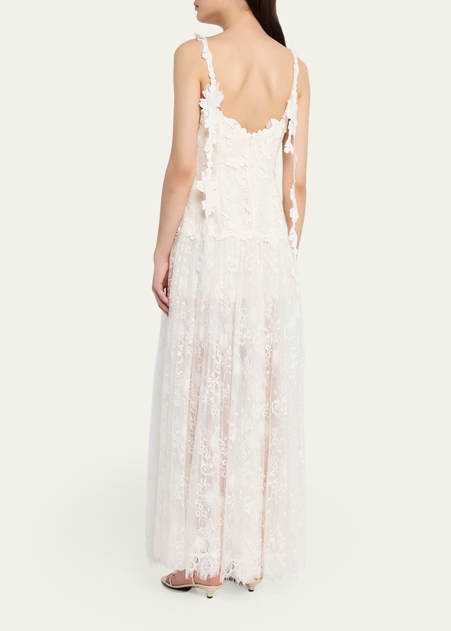 Kobi Halperin Ana Sleeveless Square-Neck Lace Maxi Dress