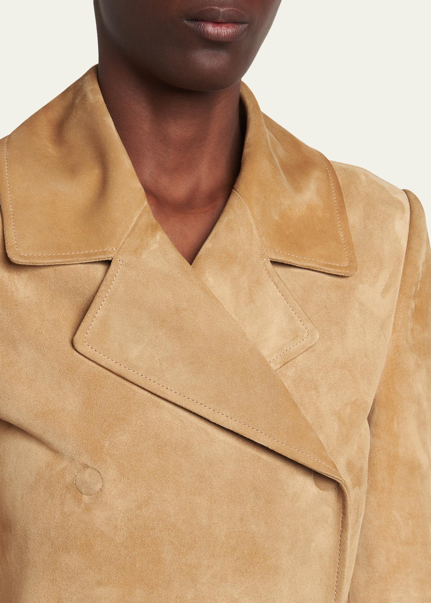 TOM FORD Belted Suede Long Trench Coat - Bergdorf Goodman