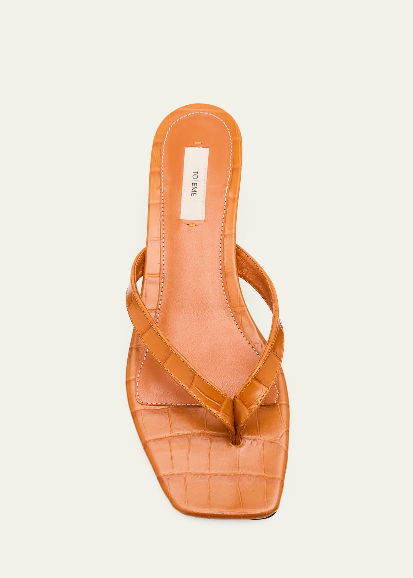 Toteme 35mm Croc-Embossed Leather Heeled Flip Flops - Bergdorf Goodman