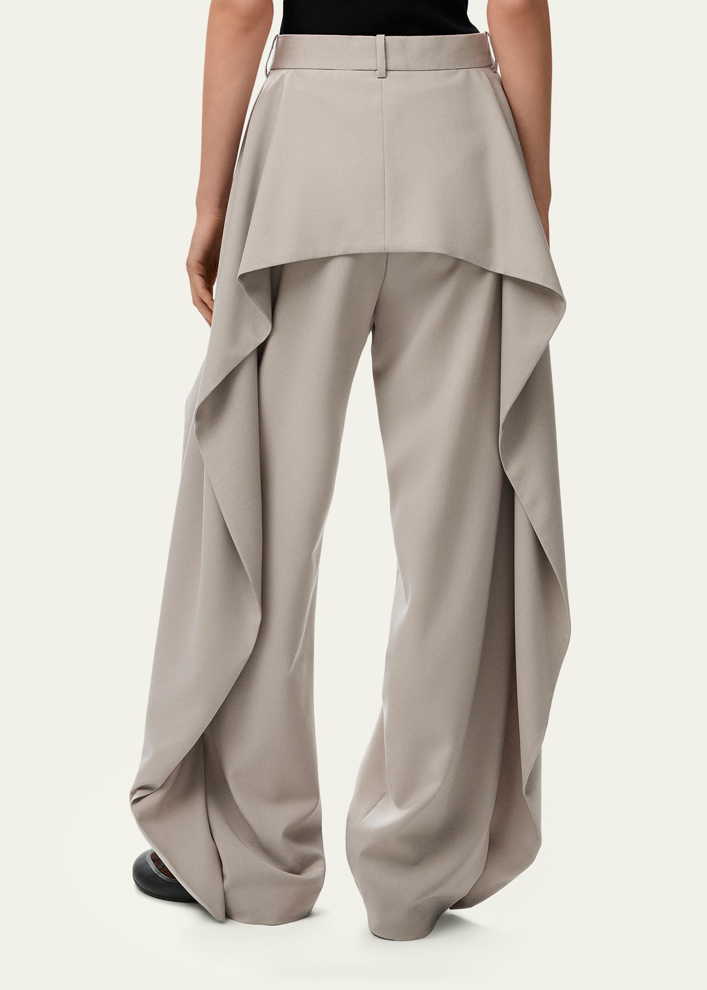 LOEWE Pleated Wool Wide-Leg Trousers - Bergdorf Goodman
