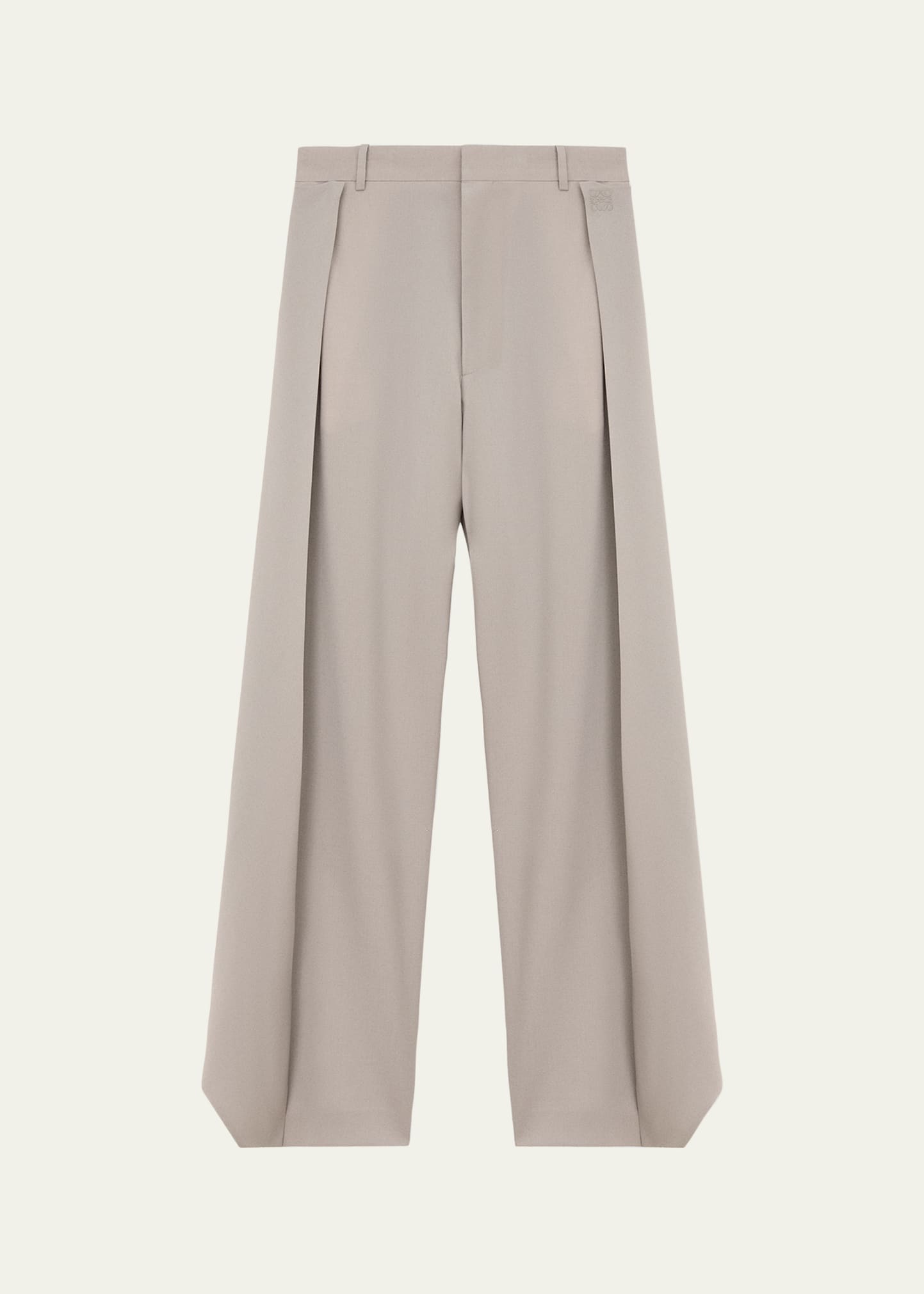 Loewe Pleated Wool Wide-Leg Trousers - Bergdorf Goodman