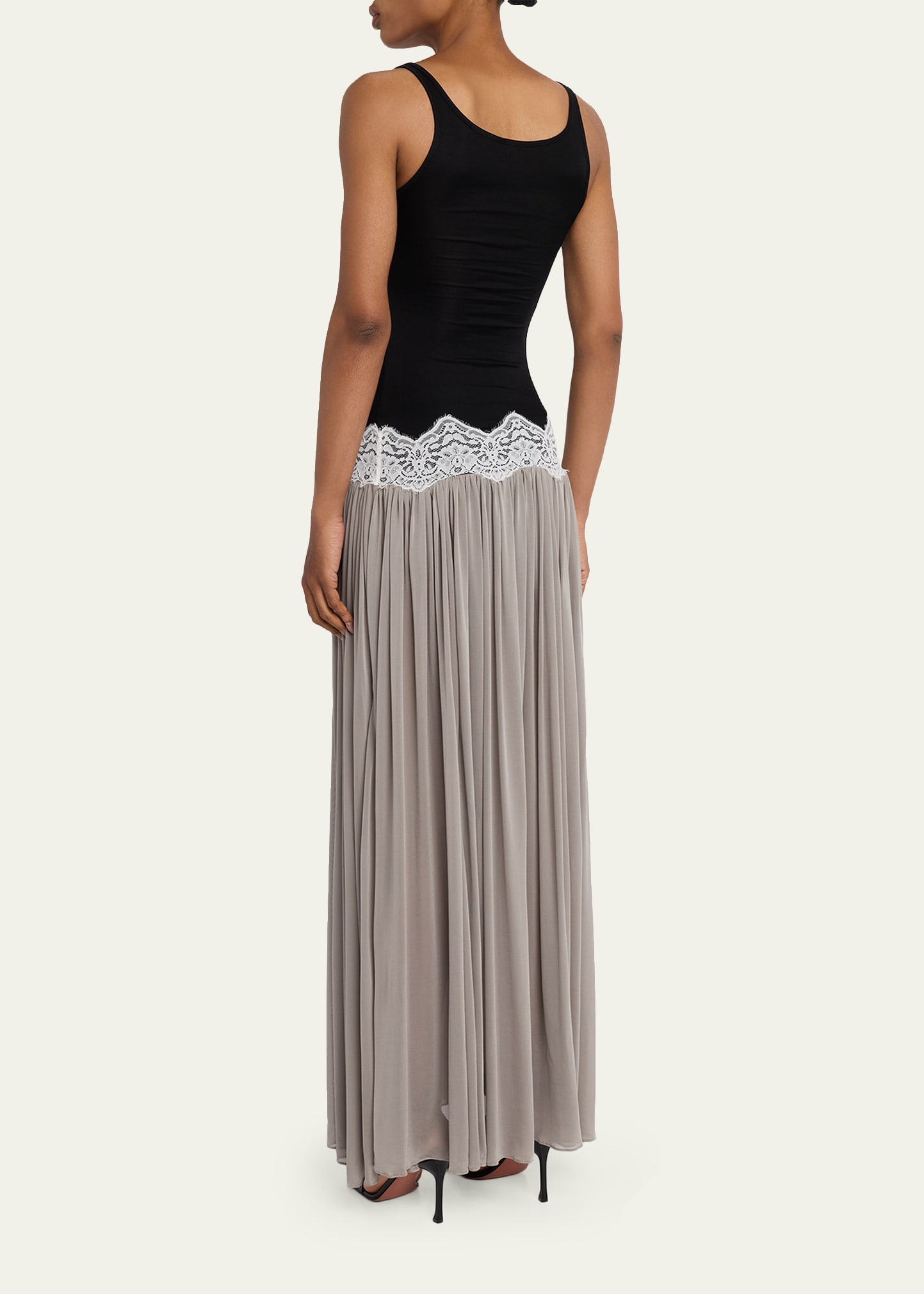 christopher esber twisted verner lace long sleeve maxi dress Christopher Esber Twisted Verner-Lace Long-Sleeve Maxi Dress