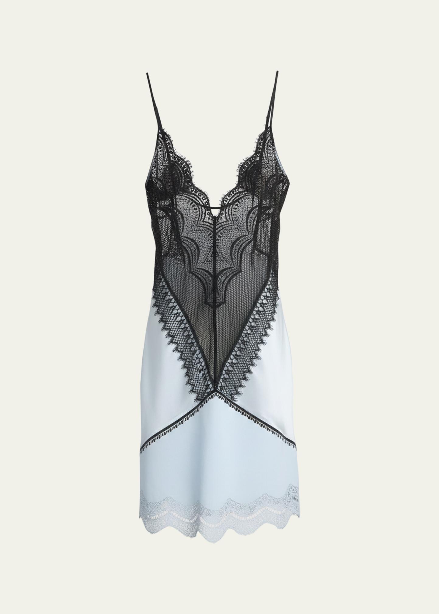 Tom Ford Backless Lace & Leather Mesh Mini Dress