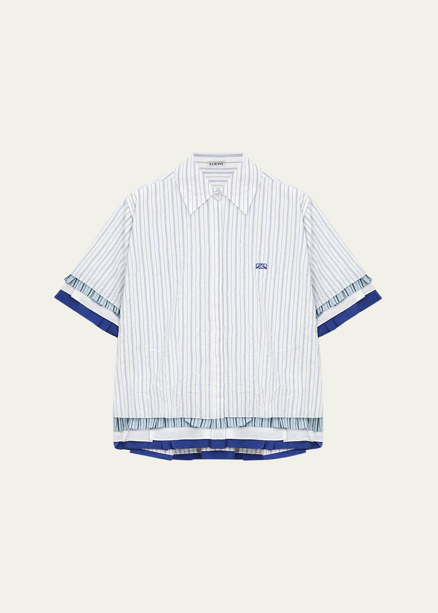 Loewe Short-Sleeve Layered Button-Down Shirt - Bergdorf Goodman