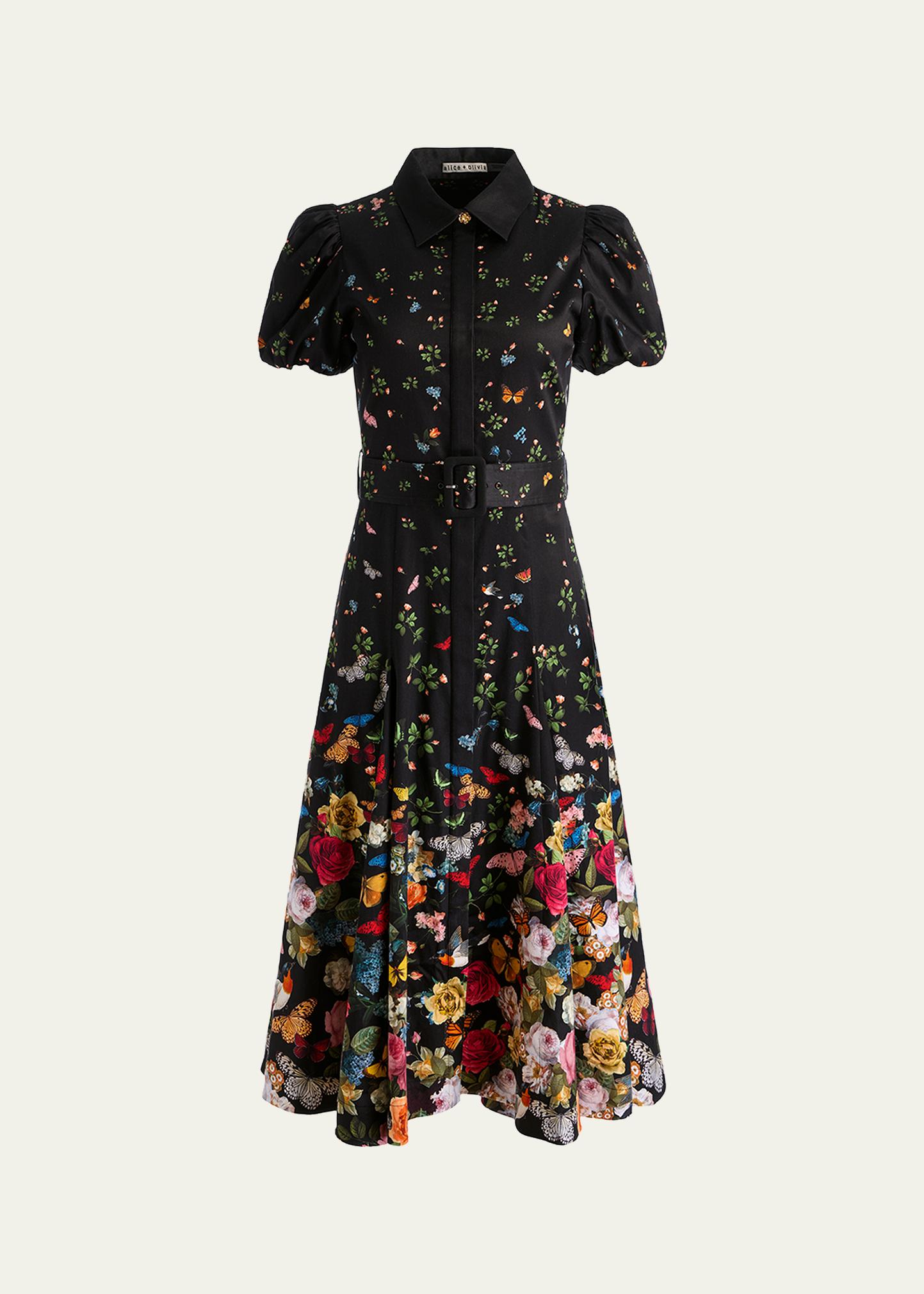 ALICE + OLIVIA Henrietta Belted Midi Dress - Bergdorf Goodman