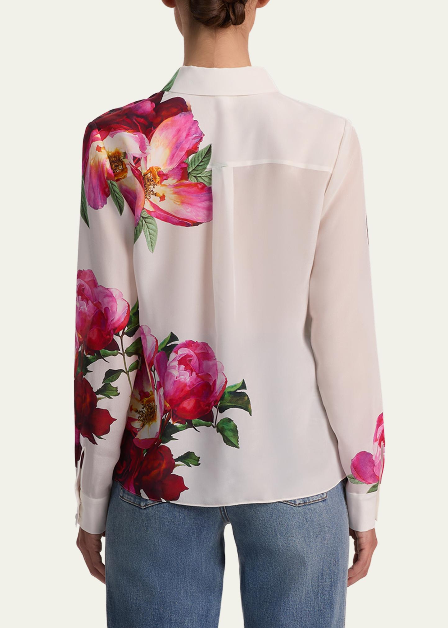 ALICE + OLIVIA Empress Willa Placket Top - Bergdorf Goodman