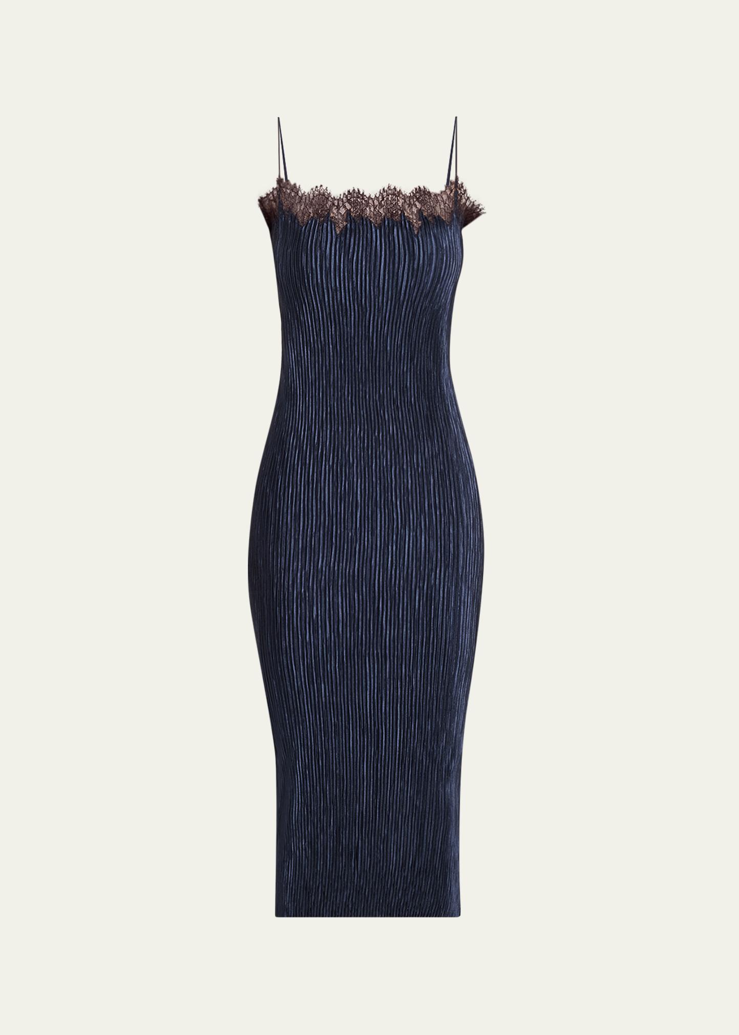FForme Lumi Pleated Satin Midi Dress - Bergdorf Goodman