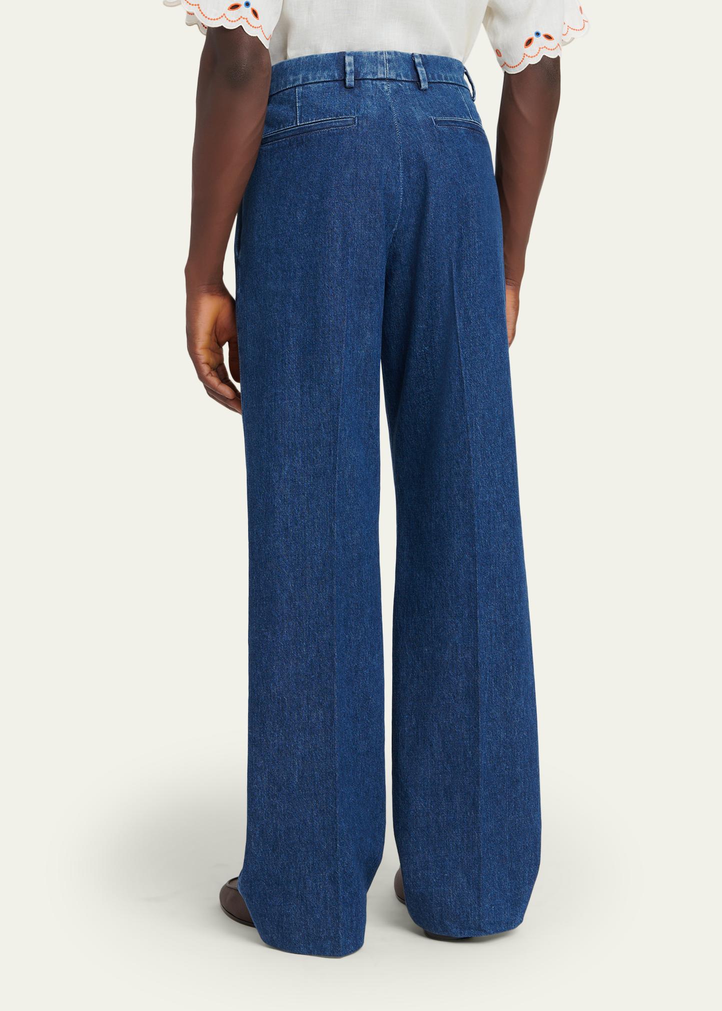 Valentino Garavani Men's Tailored Wide-Leg Denim Jeans - Bergdorf