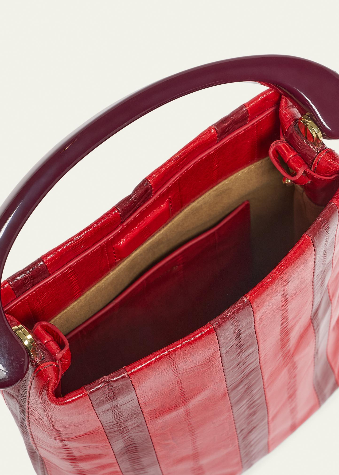 Dries Van Noten Striped Leather Top-Handle Bag - Bergdorf Goodman