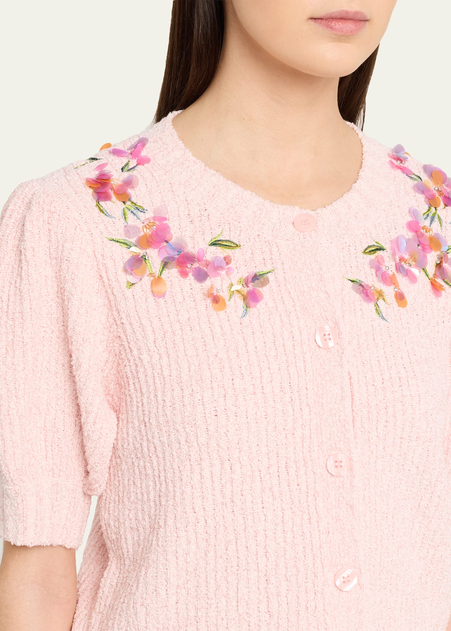 Cinq a Sept Millicent Trailing Flower Cropped Cardigan - Bergdorf