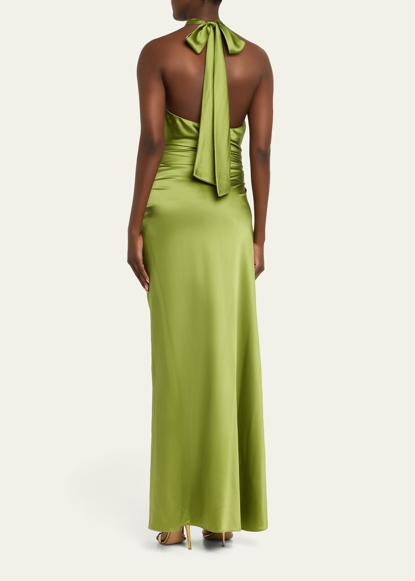 veronica beard alberta stretch-silk halter dress Veronica Beard Women's Alberta Dress - Brown - Size 8