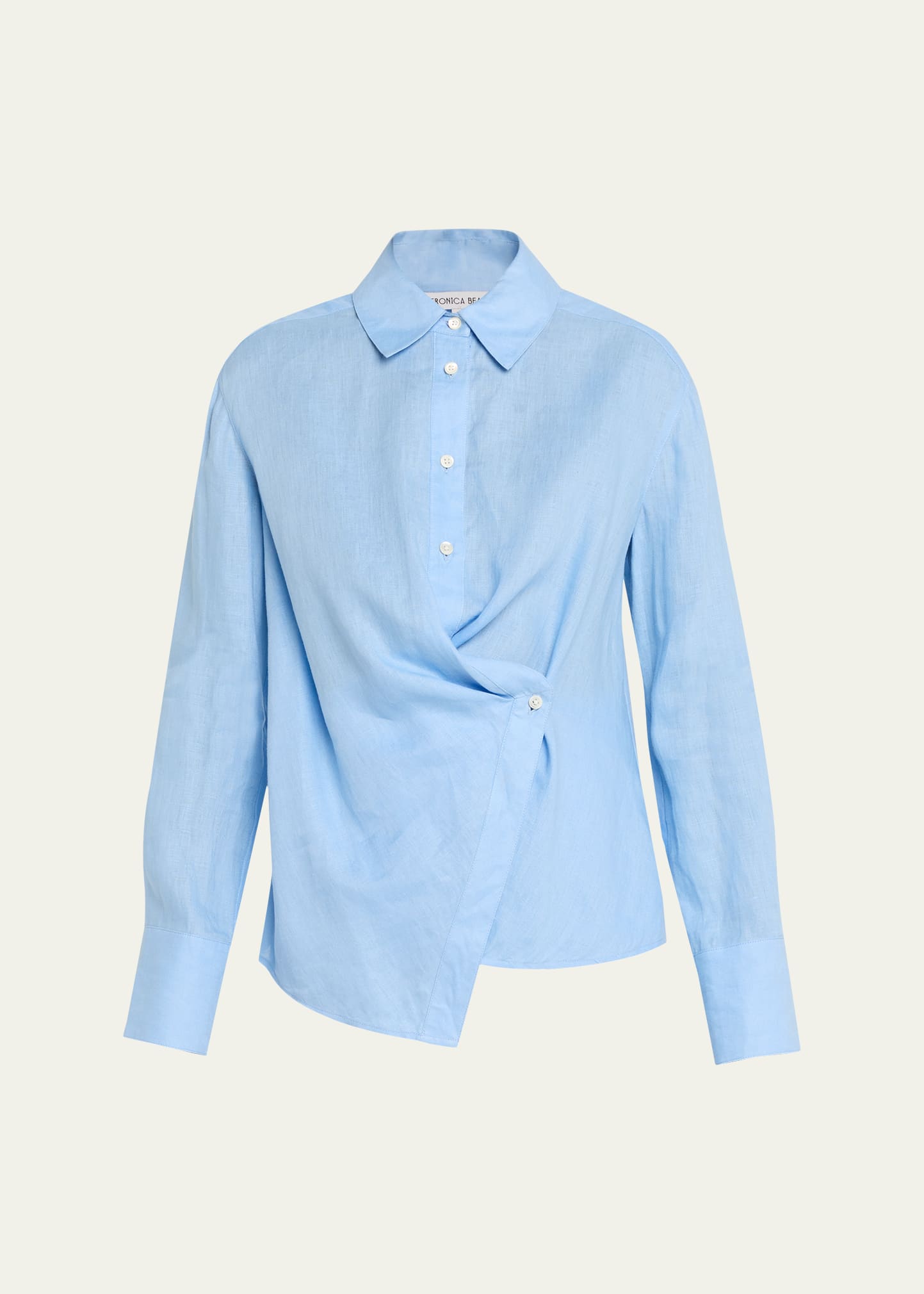 Veronica Beard Perezzi Asymmetric Linen Shirt - Bergdorf Goodman
