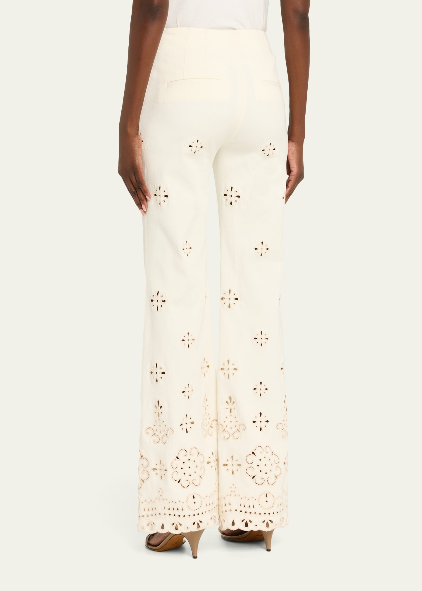 Veronica Beard Komi Eyelet Flare Pants - Bergdorf Goodman