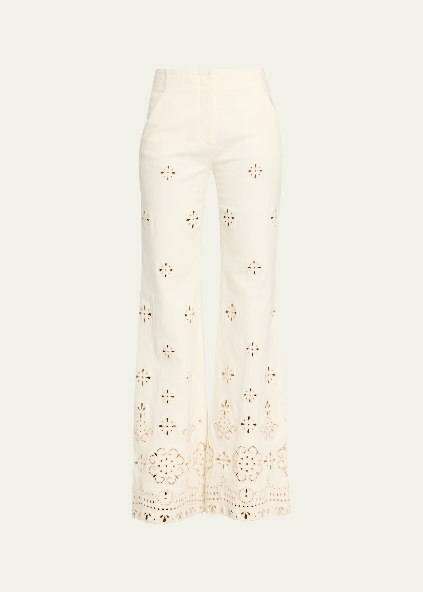 Veronica Beard Komi Eyelet Flare Pants - Bergdorf Goodman