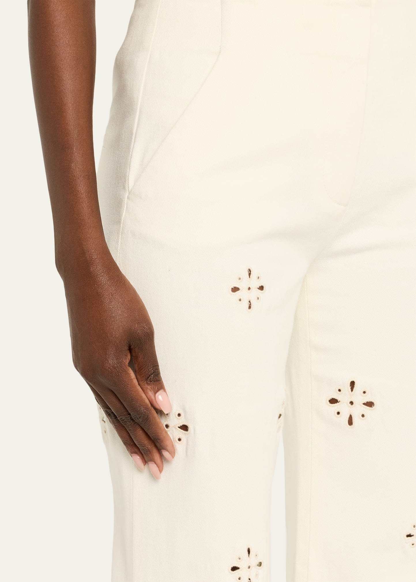 Veronica Beard Komi Eyelet Flare Pants - Bergdorf Goodman