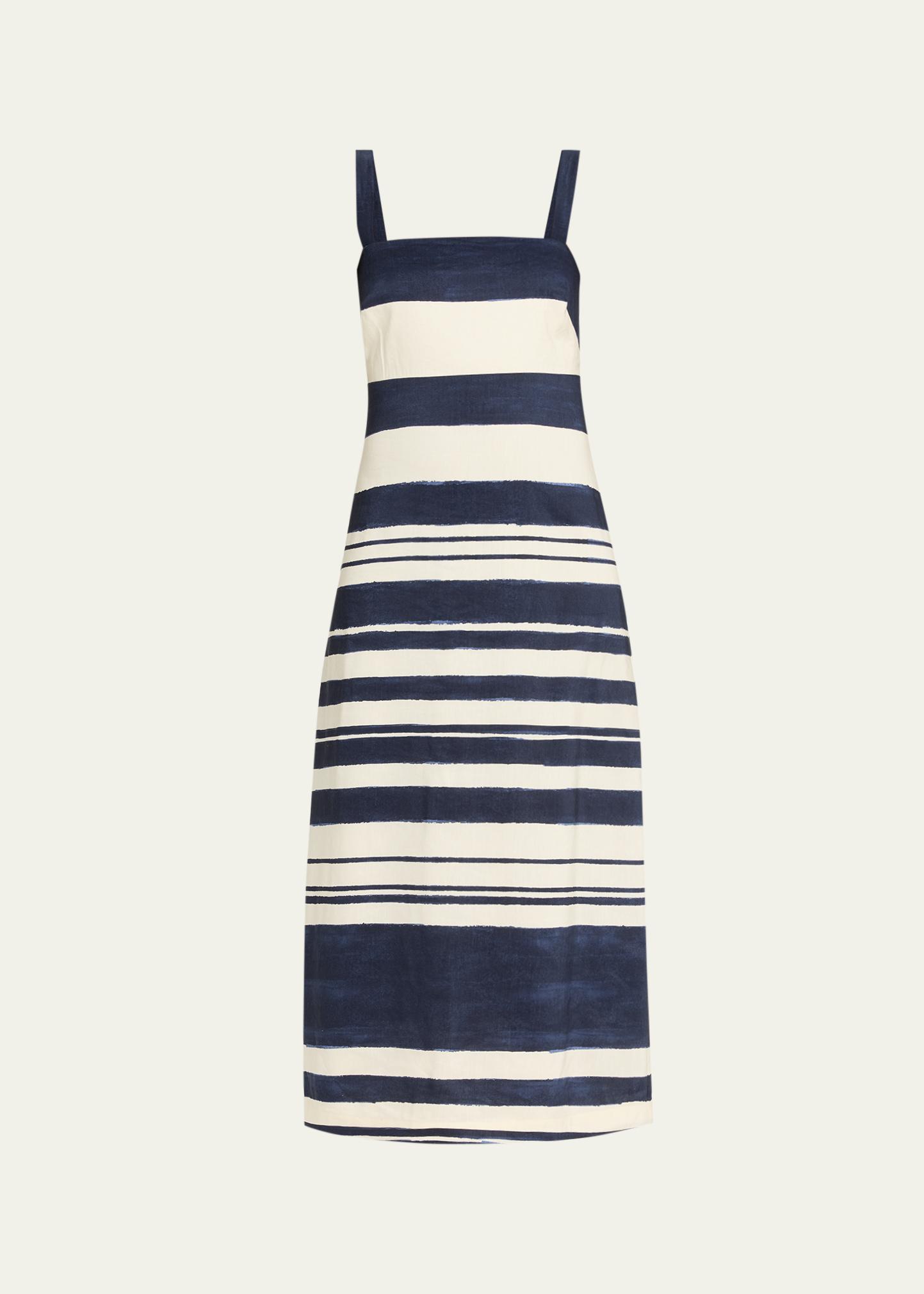 veronica beard blige stripe a line midi dress Ella Linen tie straps baby doll dress Hot style: T-shirt under Colour:POWDER BLUE