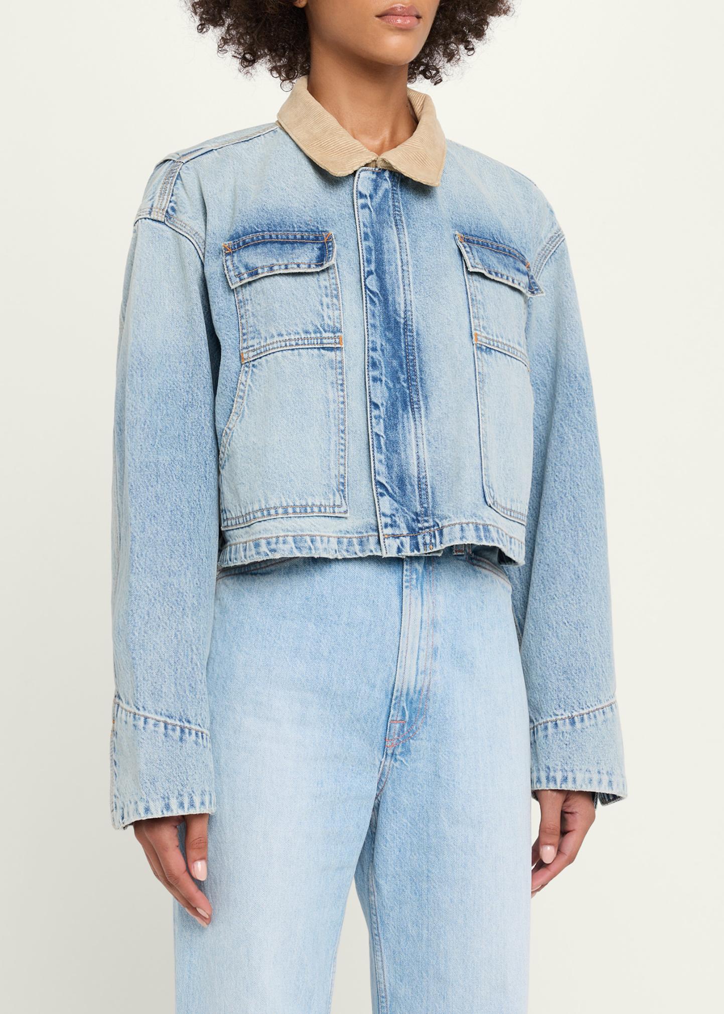 新品未使用タグ付き♡完売品clore+ Denim Shirt Jacket SLVRLAKE Conner Cropped Denim Work Jacket - Bergdorf Goodman
