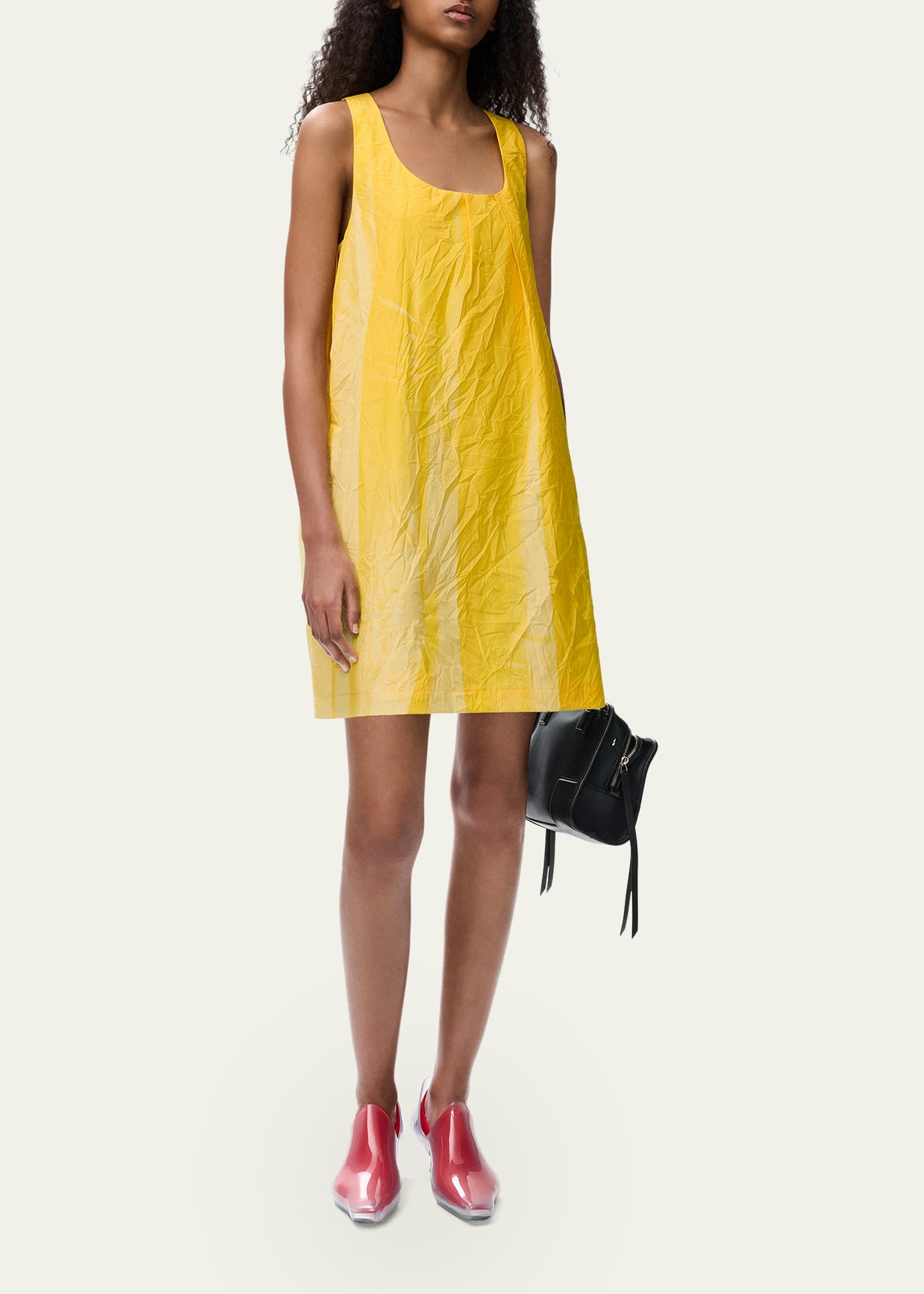 Loewe Gradient-Print Crinkled Cotton Mini Shift Dress - Bergdorf
