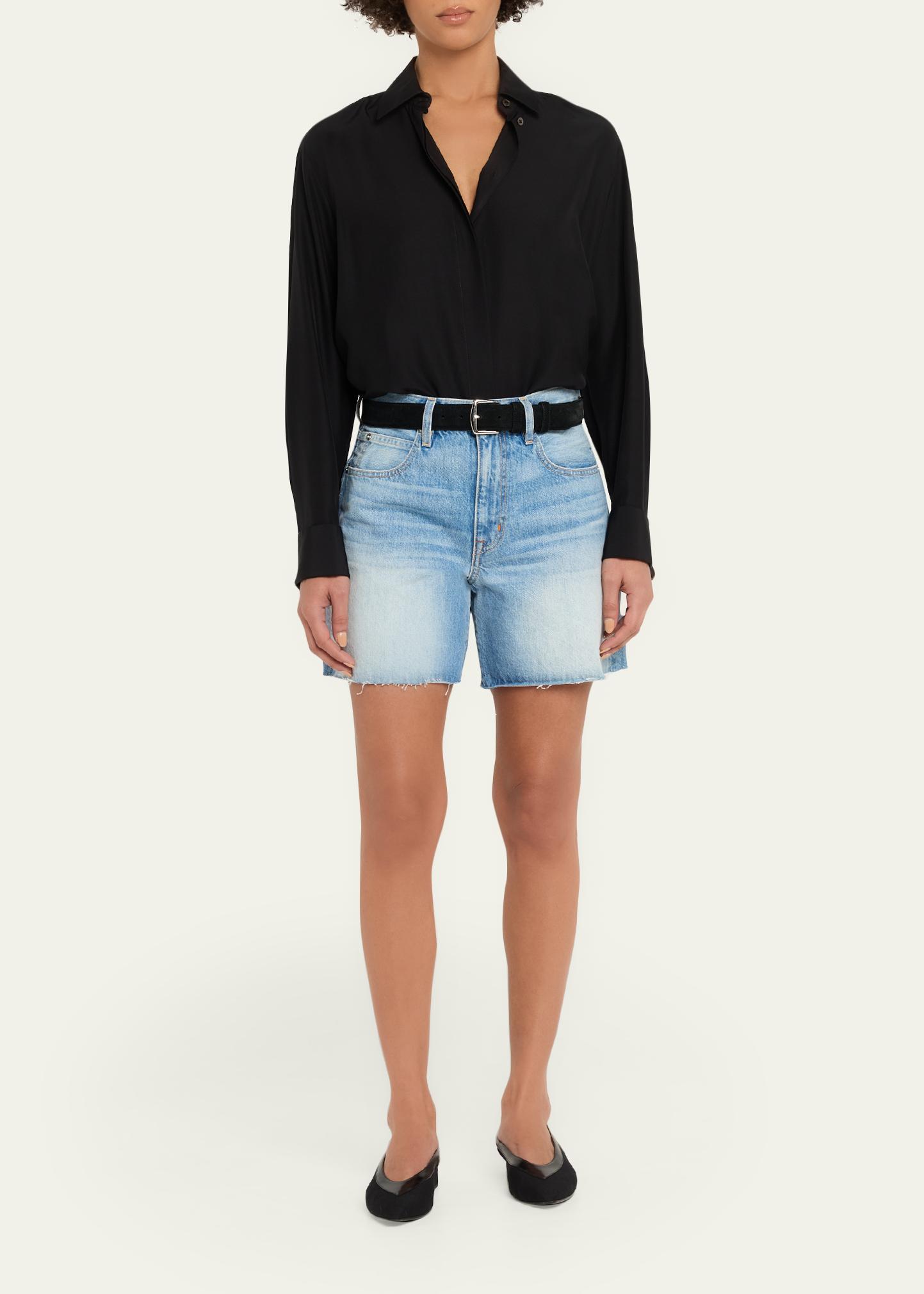 SLVRLAKE Sienna Cut-Off Denim Shorts - Bergdorf Goodman