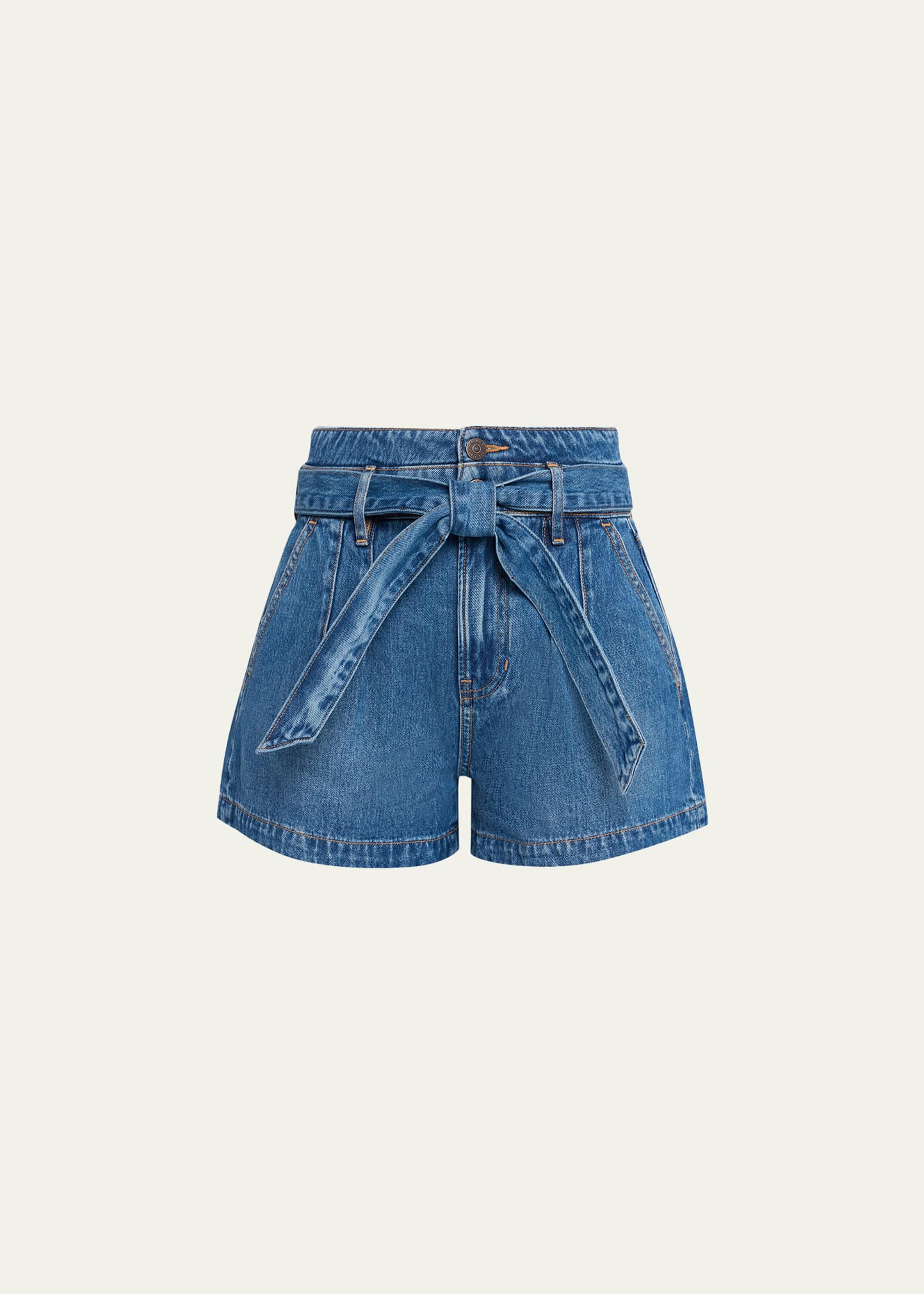 Justice Valley サムボーイ6.2ショート.ミッドレングス Veronica Beard Jaylen Belted Denim Shorts - Bergdorf Goodman