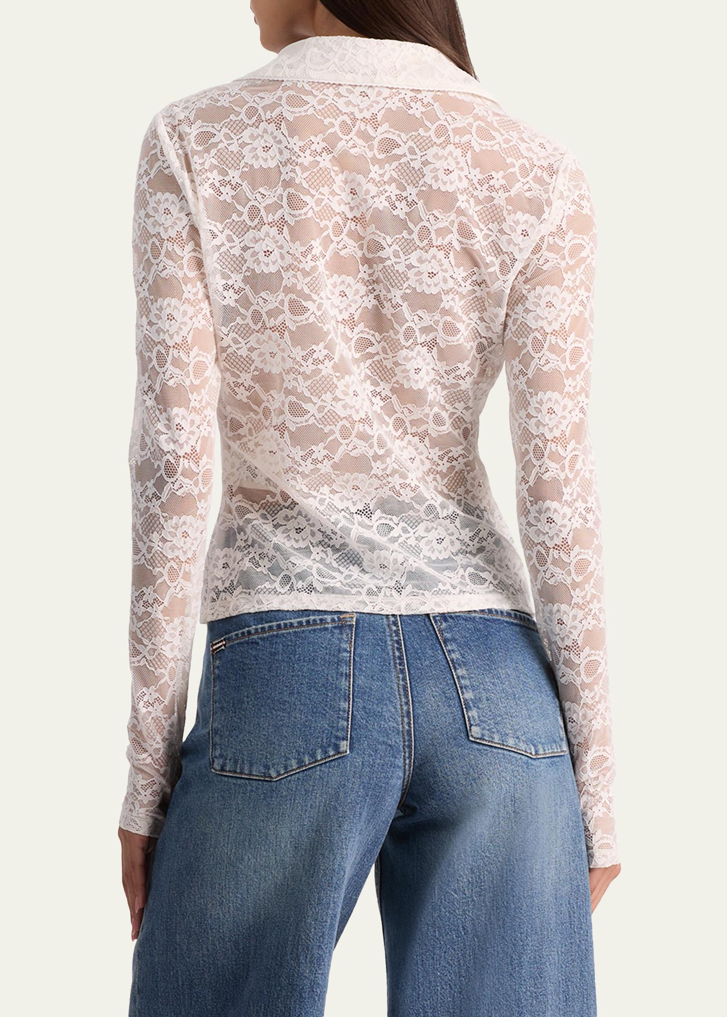 ALICE + OLIVIA Kara Floral Lace Blouse - Bergdorf Goodman