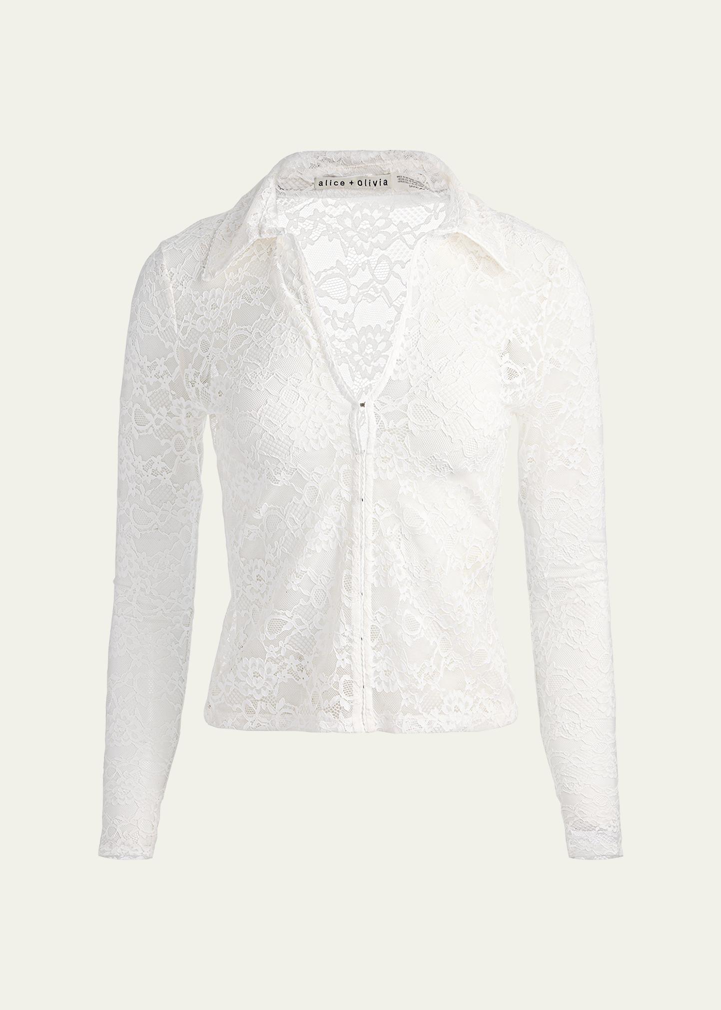 ALICE + OLIVIA Kara Floral Lace Blouse - Bergdorf Goodman